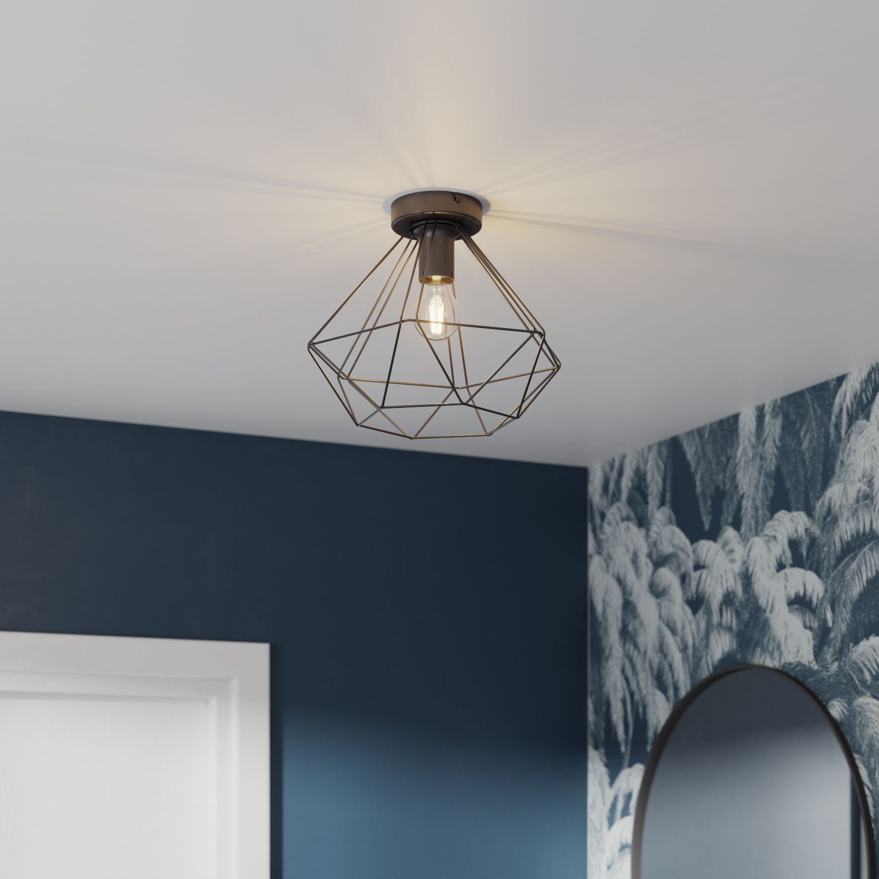 GoodHome Smertrio Modern Matt Metal Black Ceiling light
