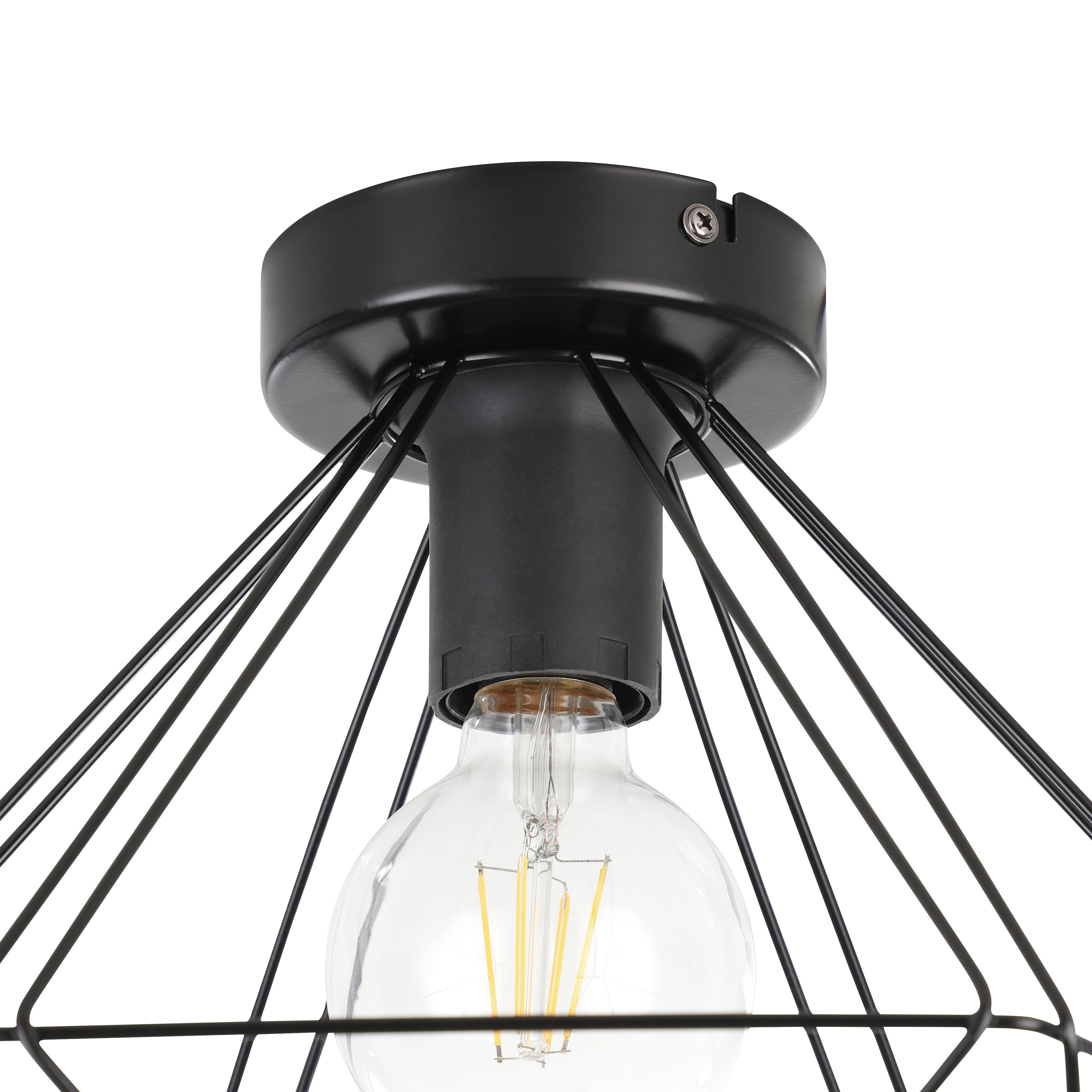 GoodHome Smertrio Modern Matt Metal Black Ceiling light