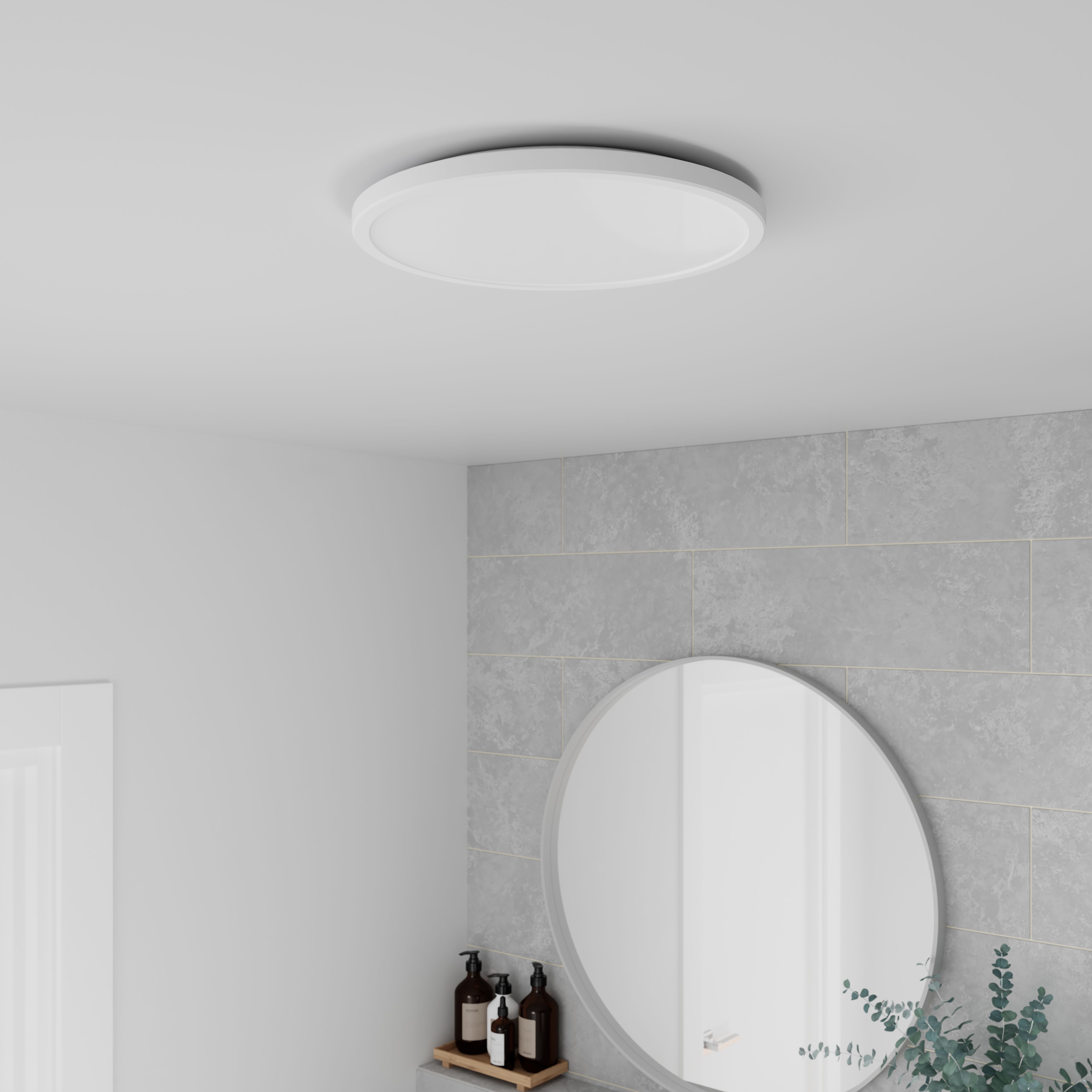 GoodHome Solidaster Matt Plastic White LED Ceiling light