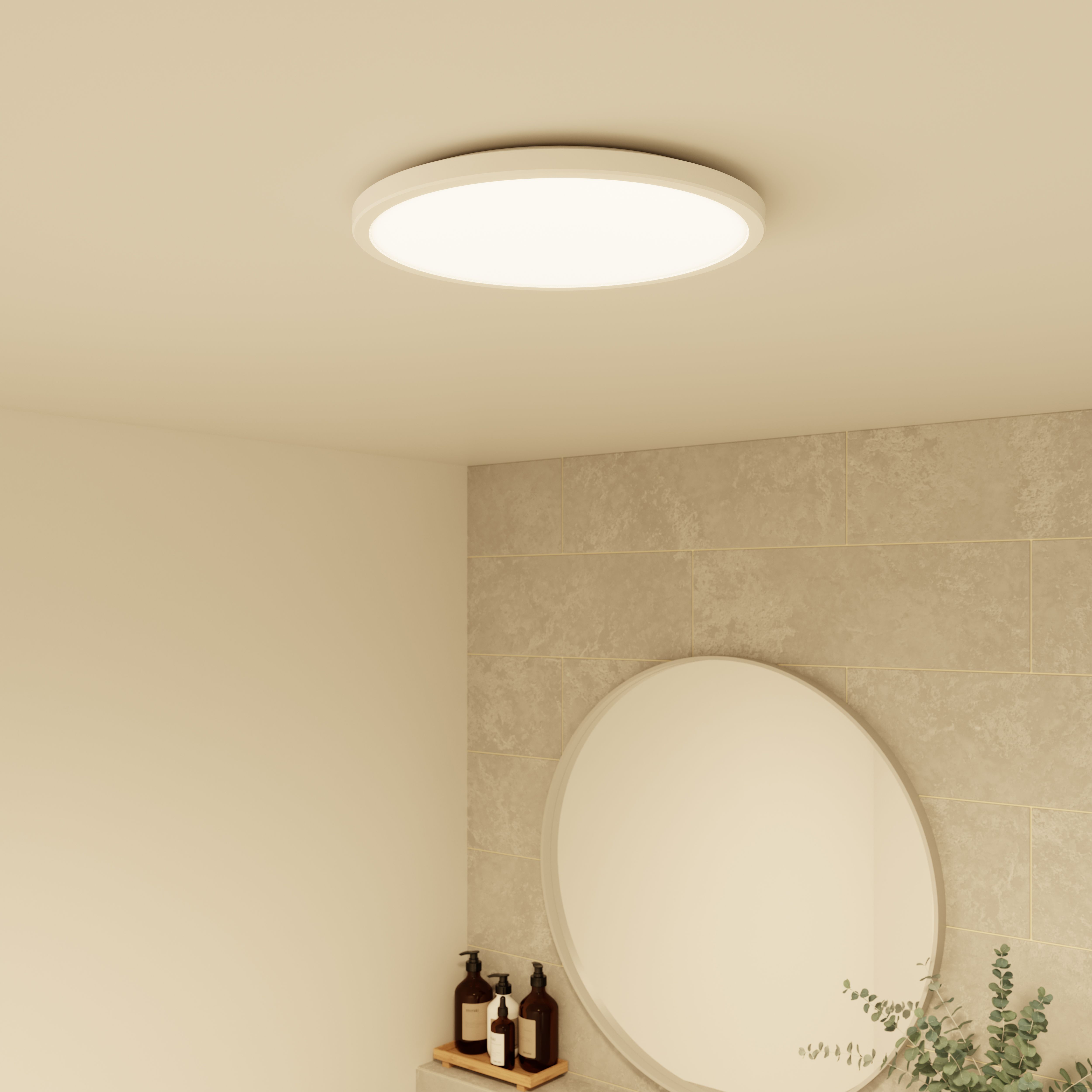 GoodHome Solidaster Matt Plastic White LED Ceiling light