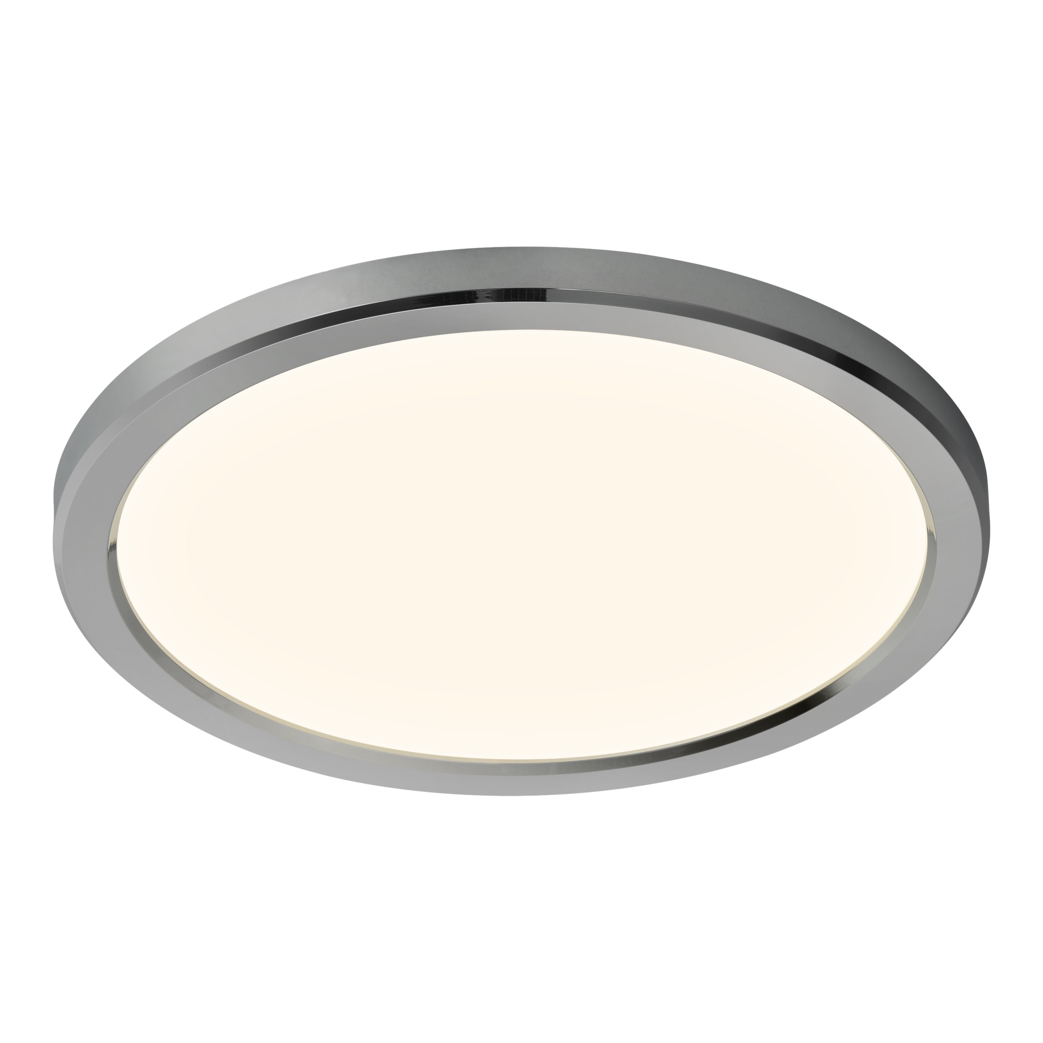 GoodHome Solidaster Plastic Chrome effect LED Ceiling light