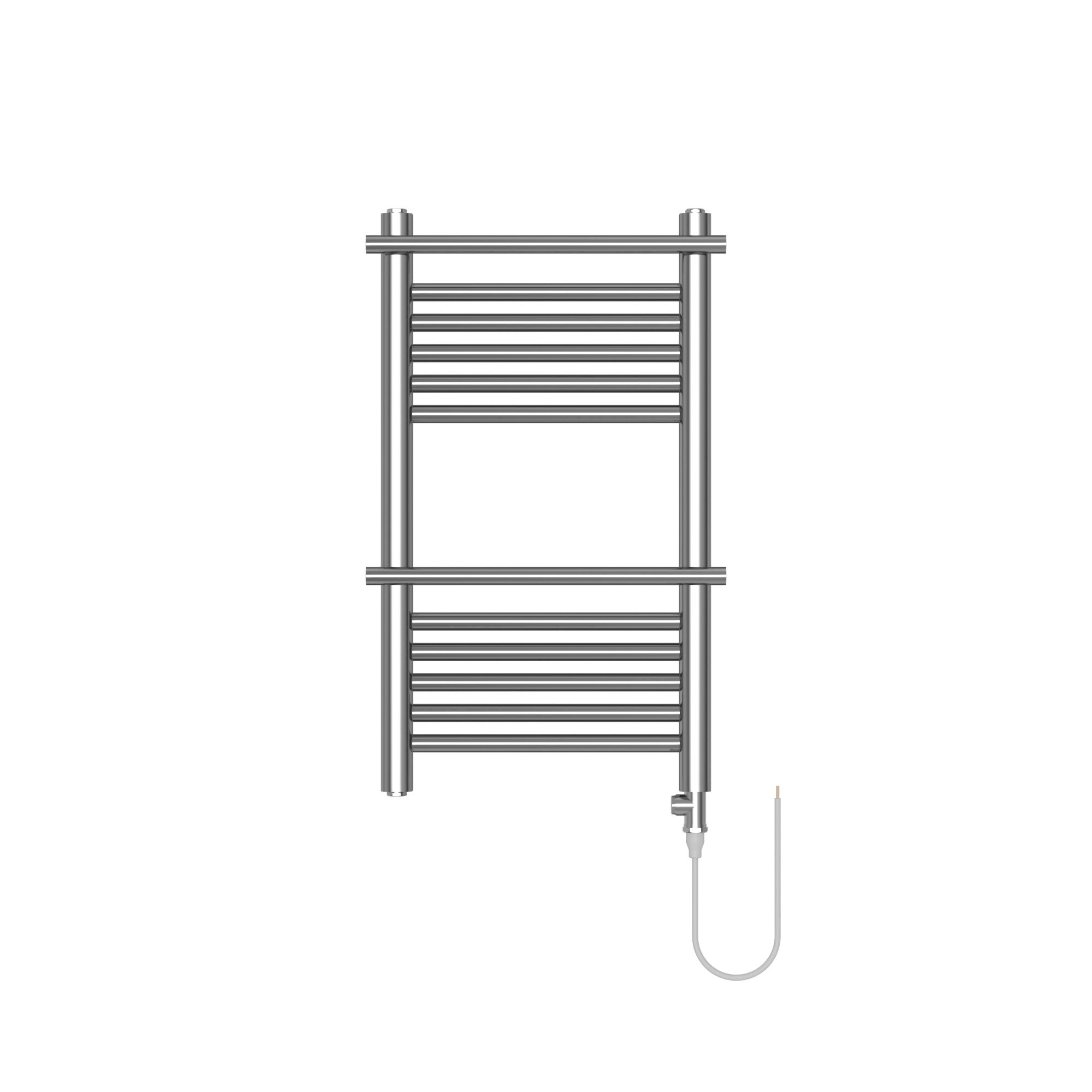 GoodHome Solna Chrome effect Vertical Flat Towel radiator (W)400mm x (H)700mm
