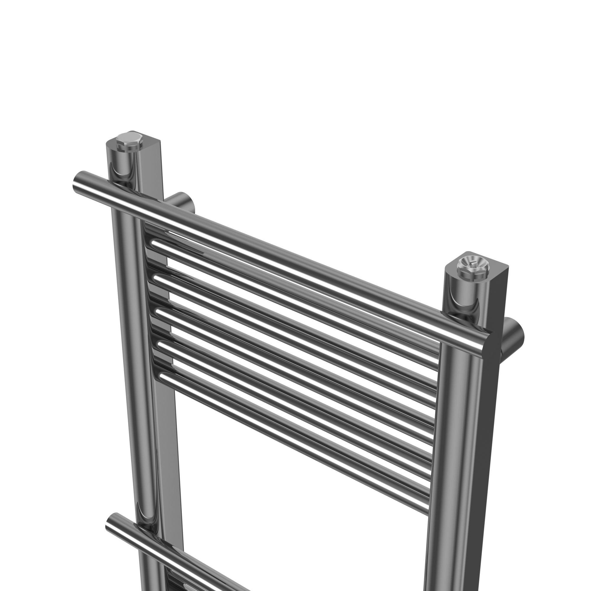 GoodHome Solna Chrome effect Vertical Flat Towel radiator (W)400mm x (H)700mm