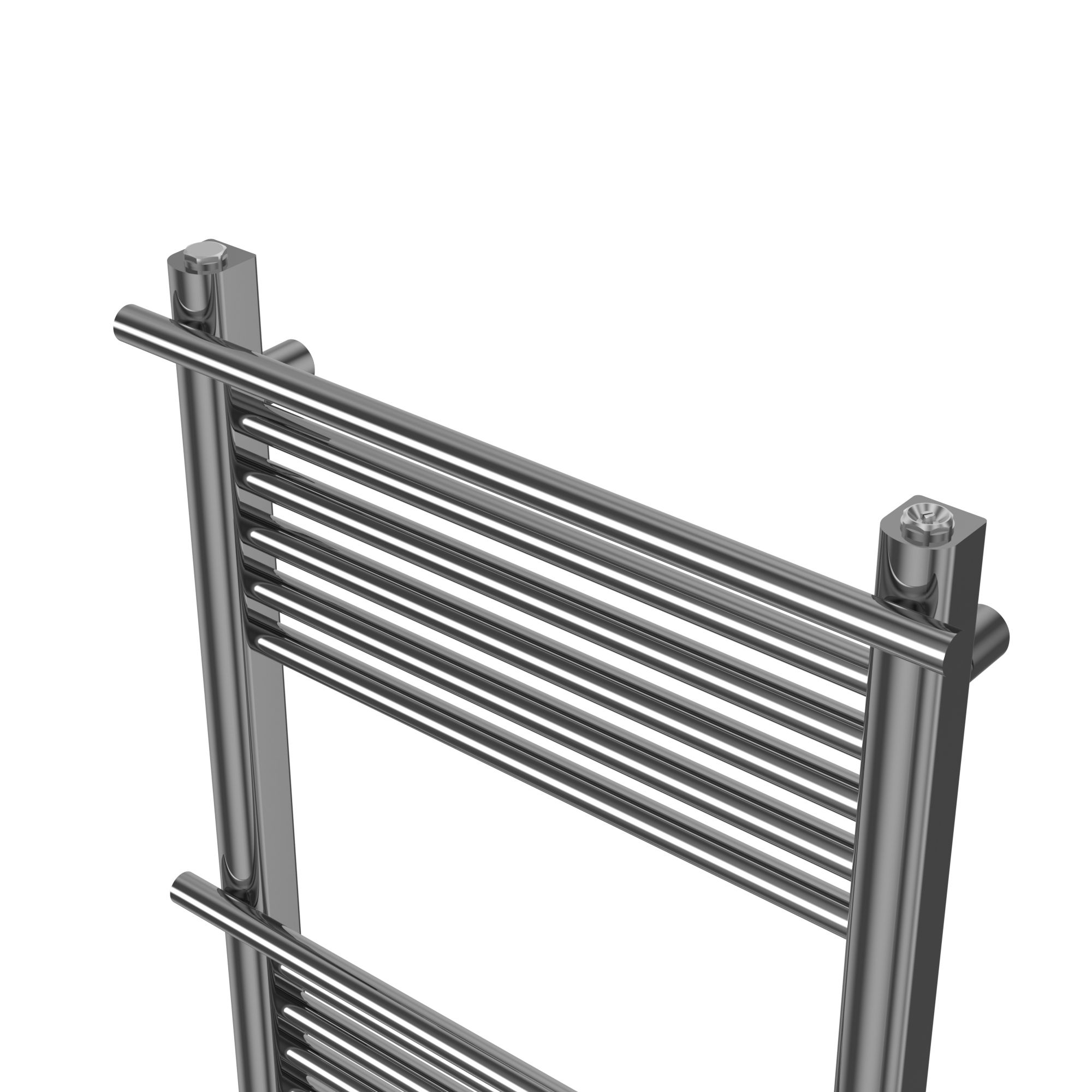 GoodHome Solna Chrome effect Vertical Flat Towel radiator (W)534mm x (H)1182mm