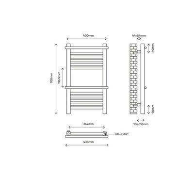 Goodhome solna best sale water towel warmer