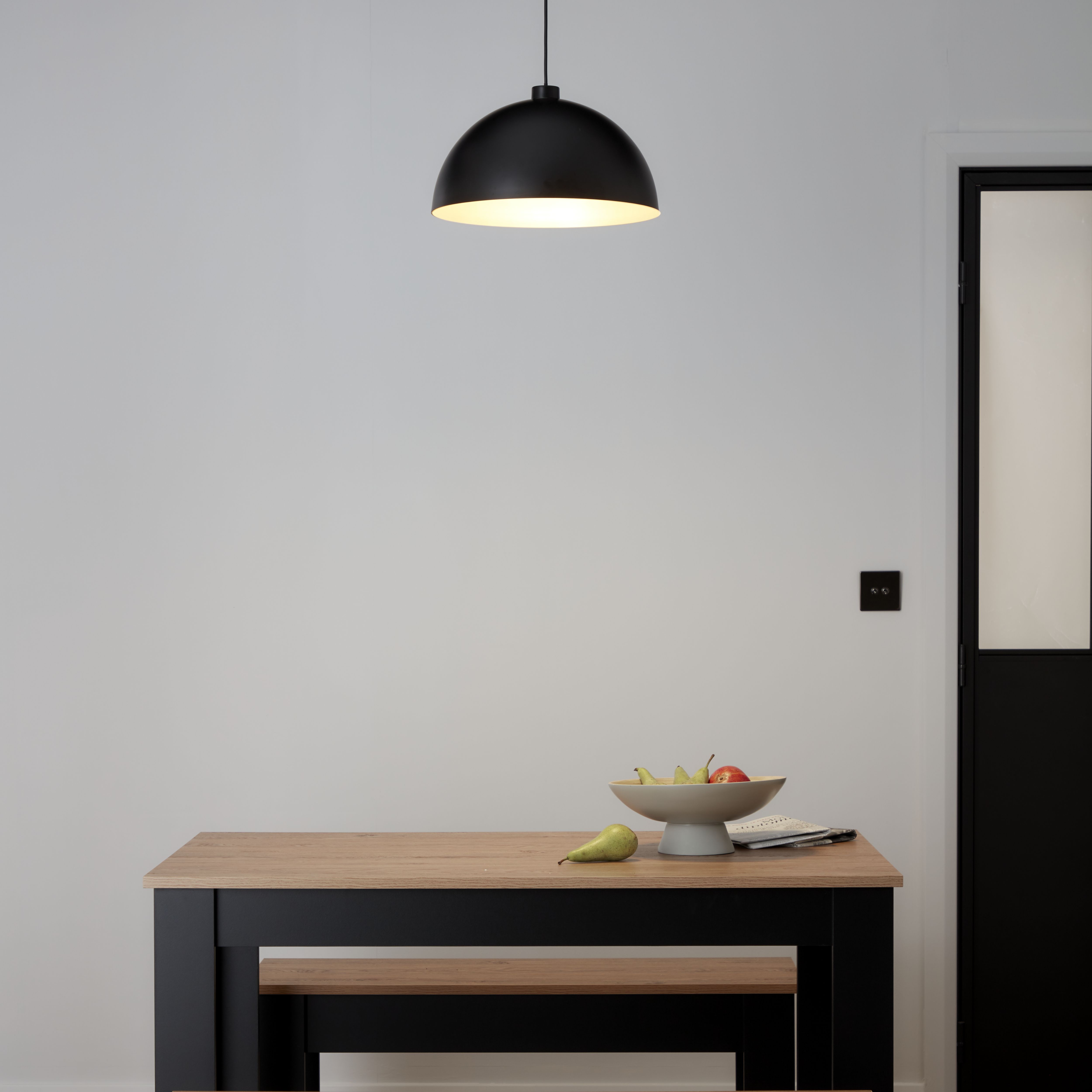 GoodHome Songor Black Light shade (D)38cm