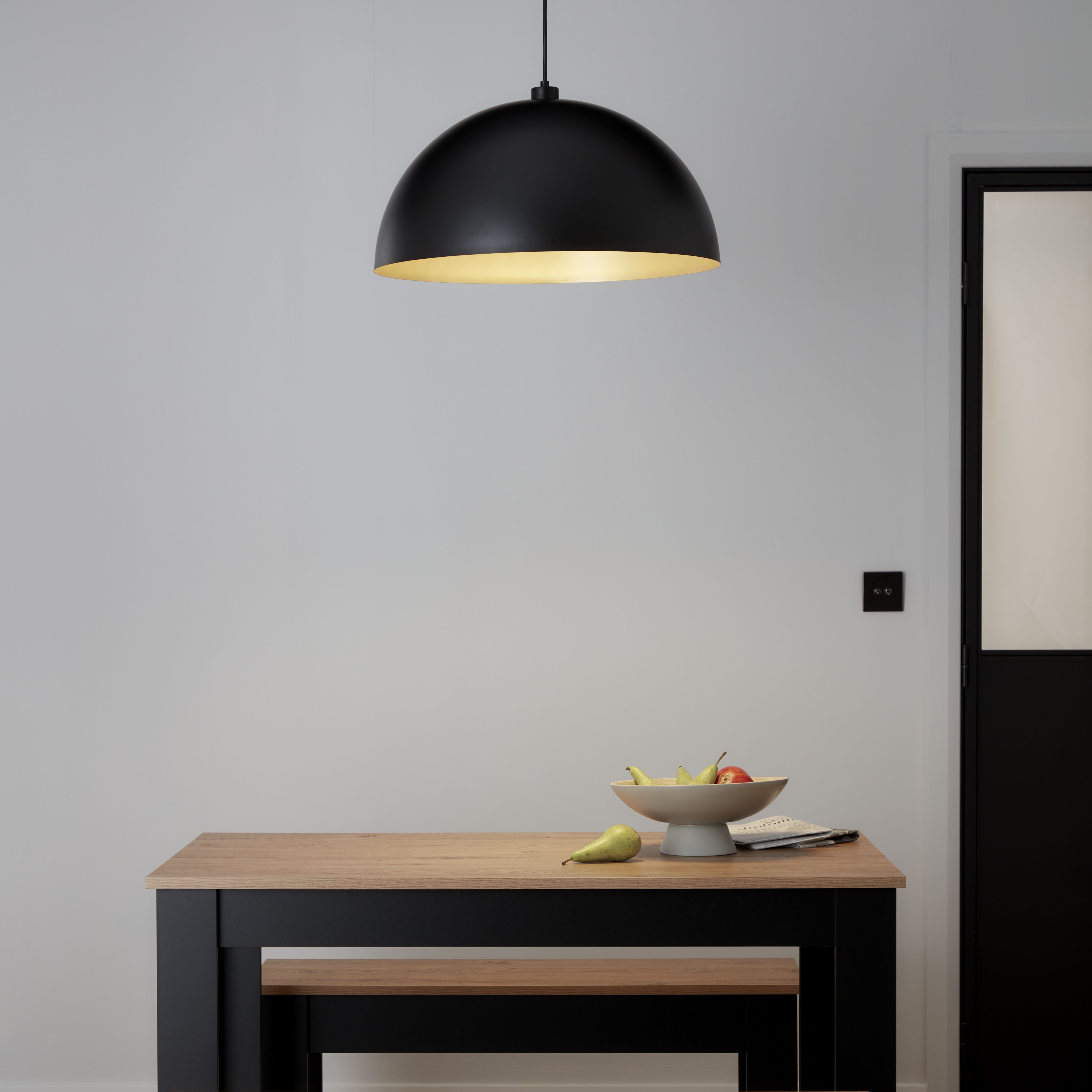 GoodHome Songor Black Light shade (D)58cm