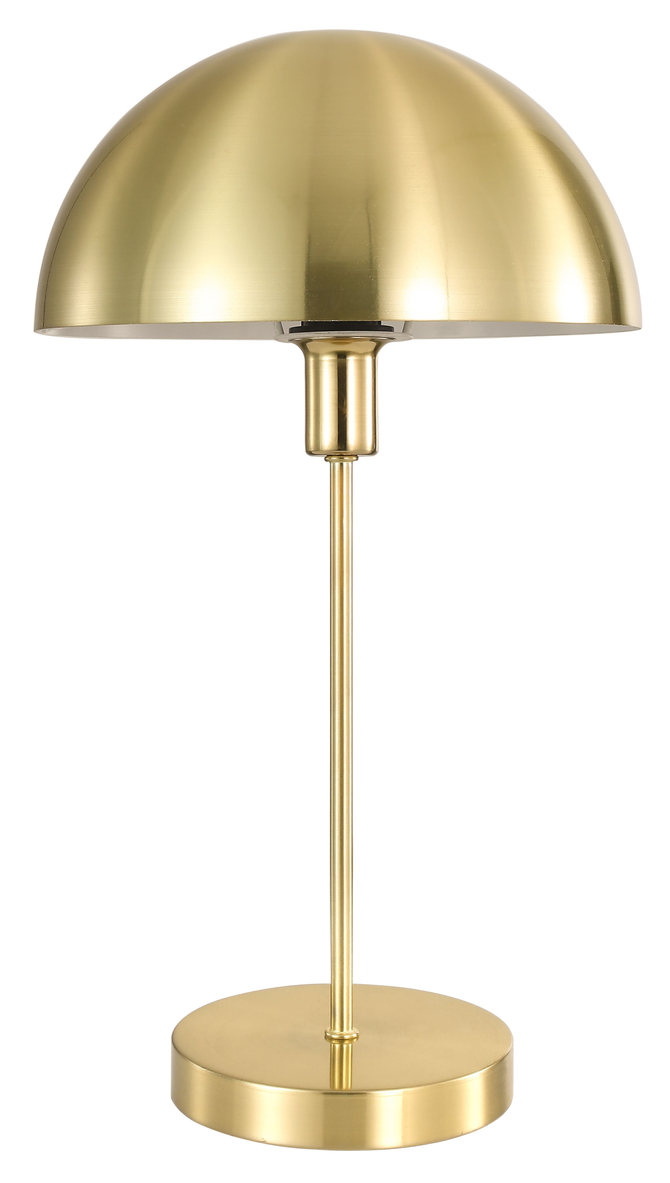 GoodHome Songor Brushed Brass effect Eco halogen Round Table lamp