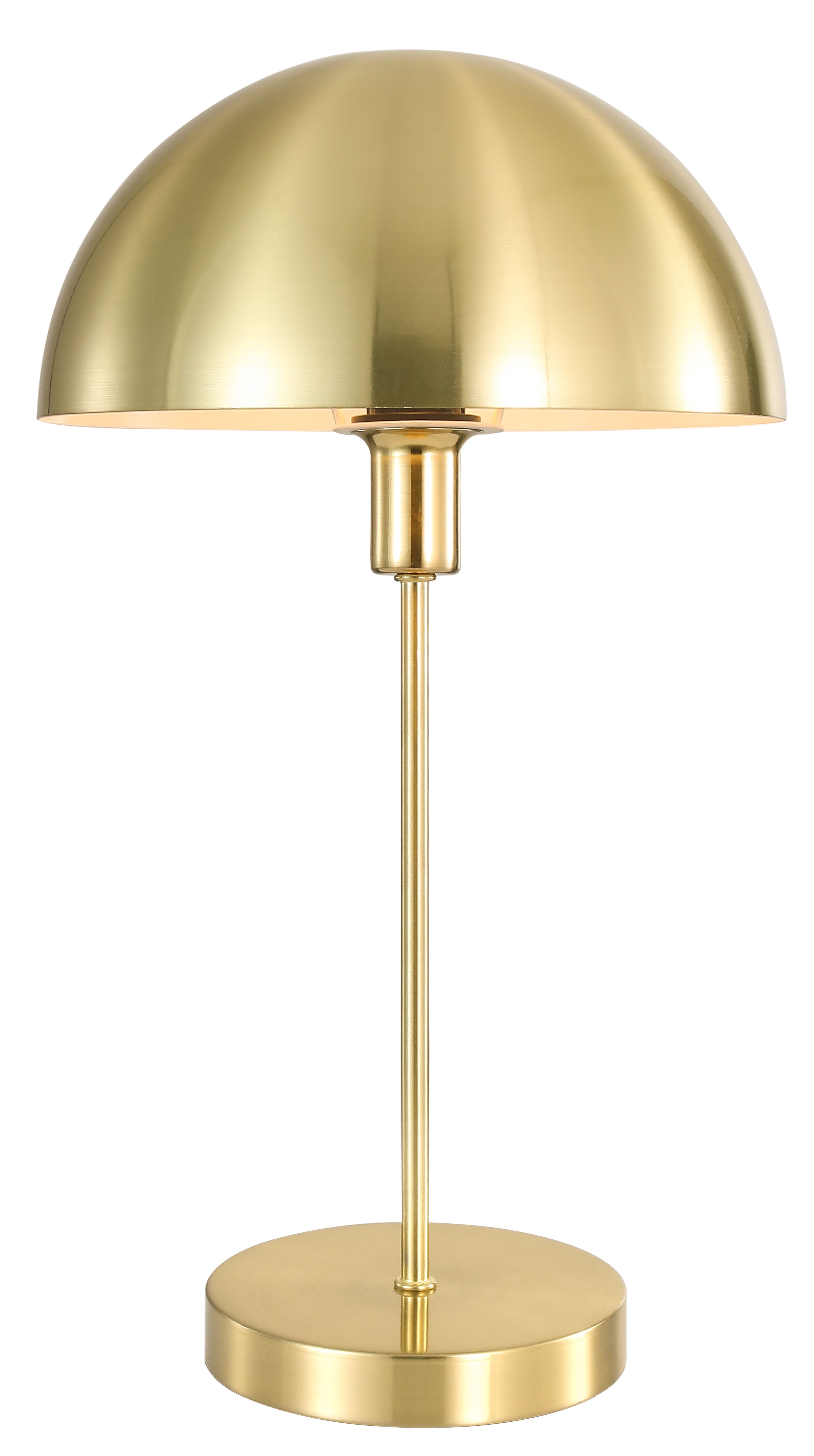 GoodHome Songor Brushed Brass effect Eco halogen Round Table lamp