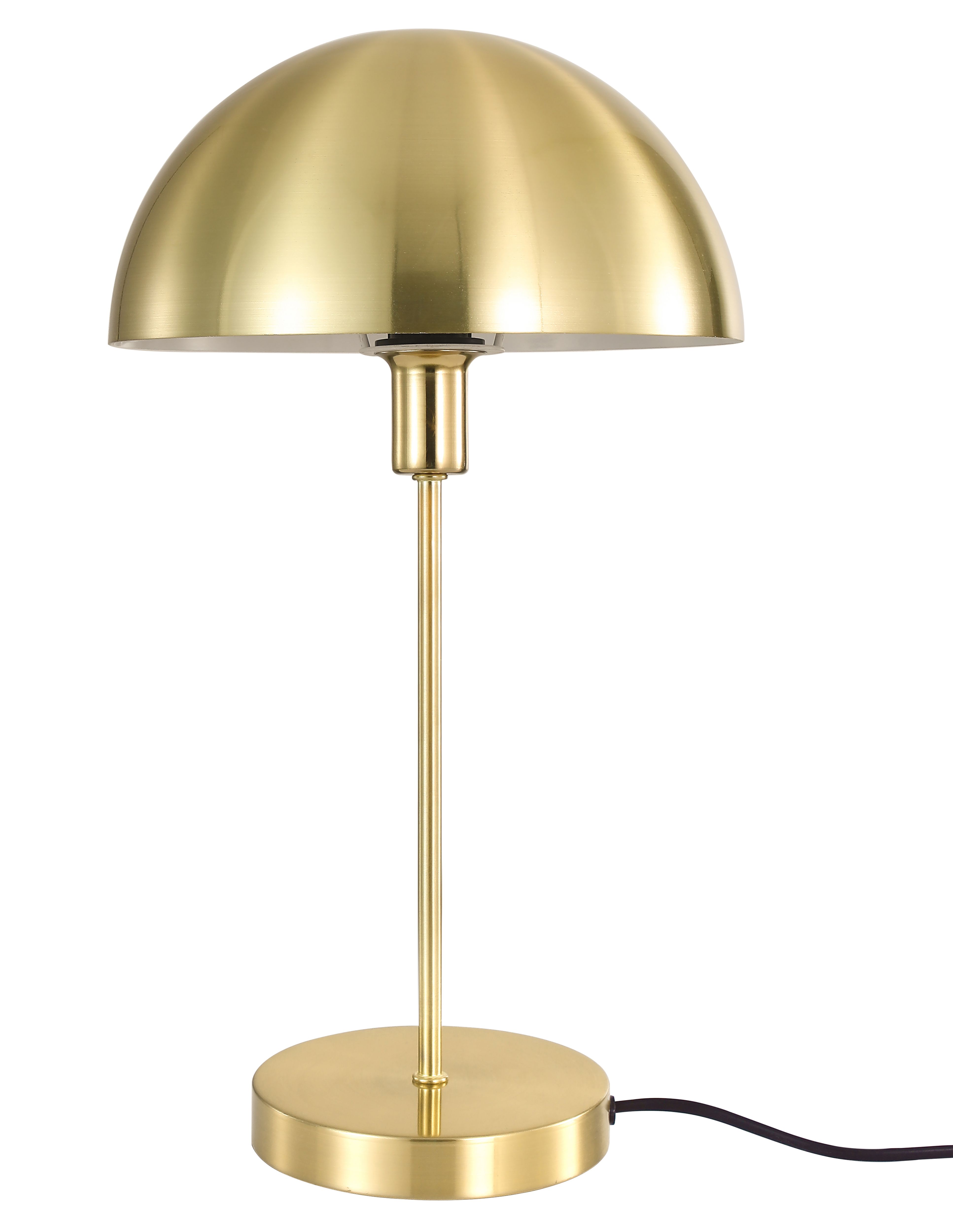 GoodHome Songor Brushed Brass effect Eco halogen Round Table lamp