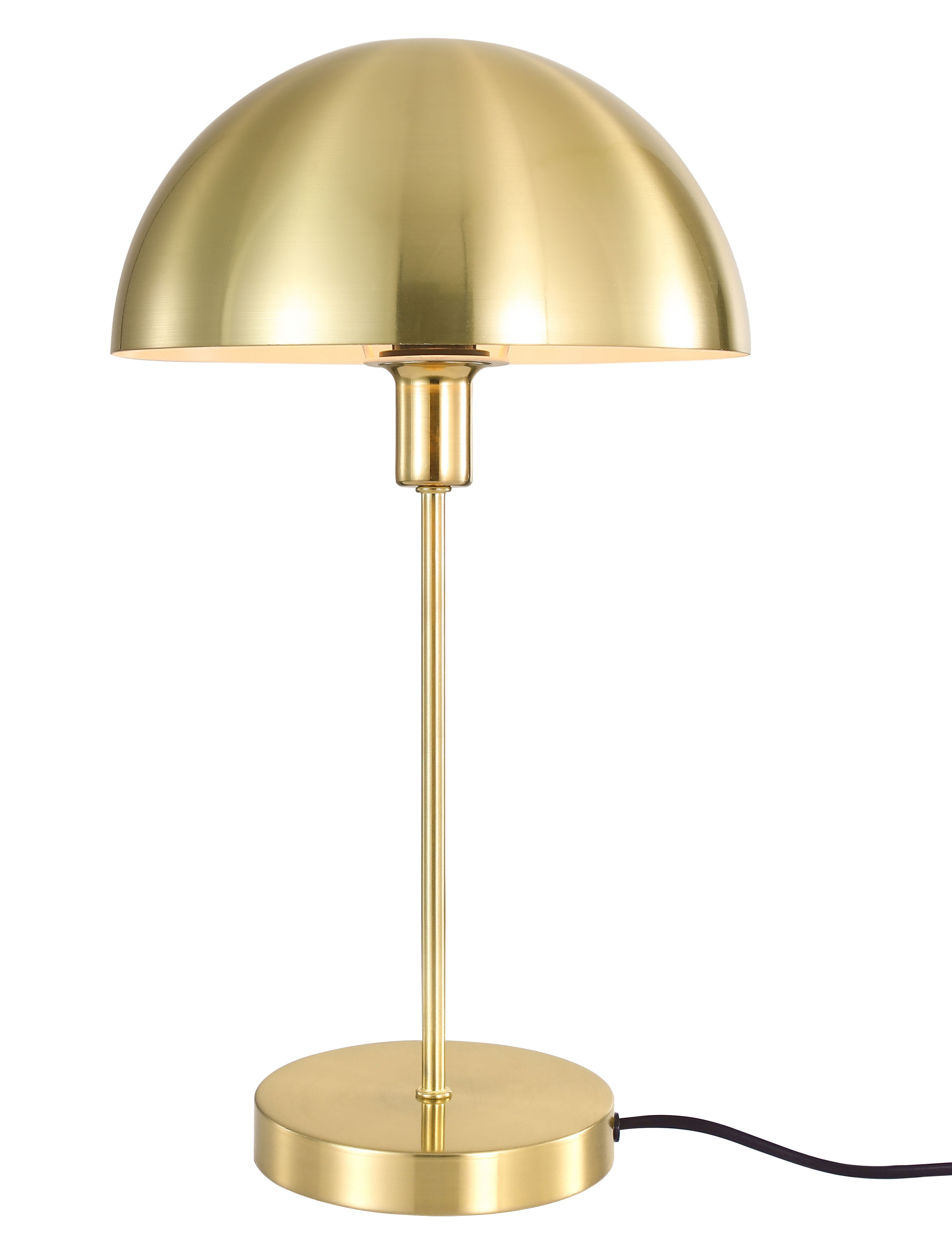 GoodHome Songor Brushed Brass effect Eco halogen Round Table lamp