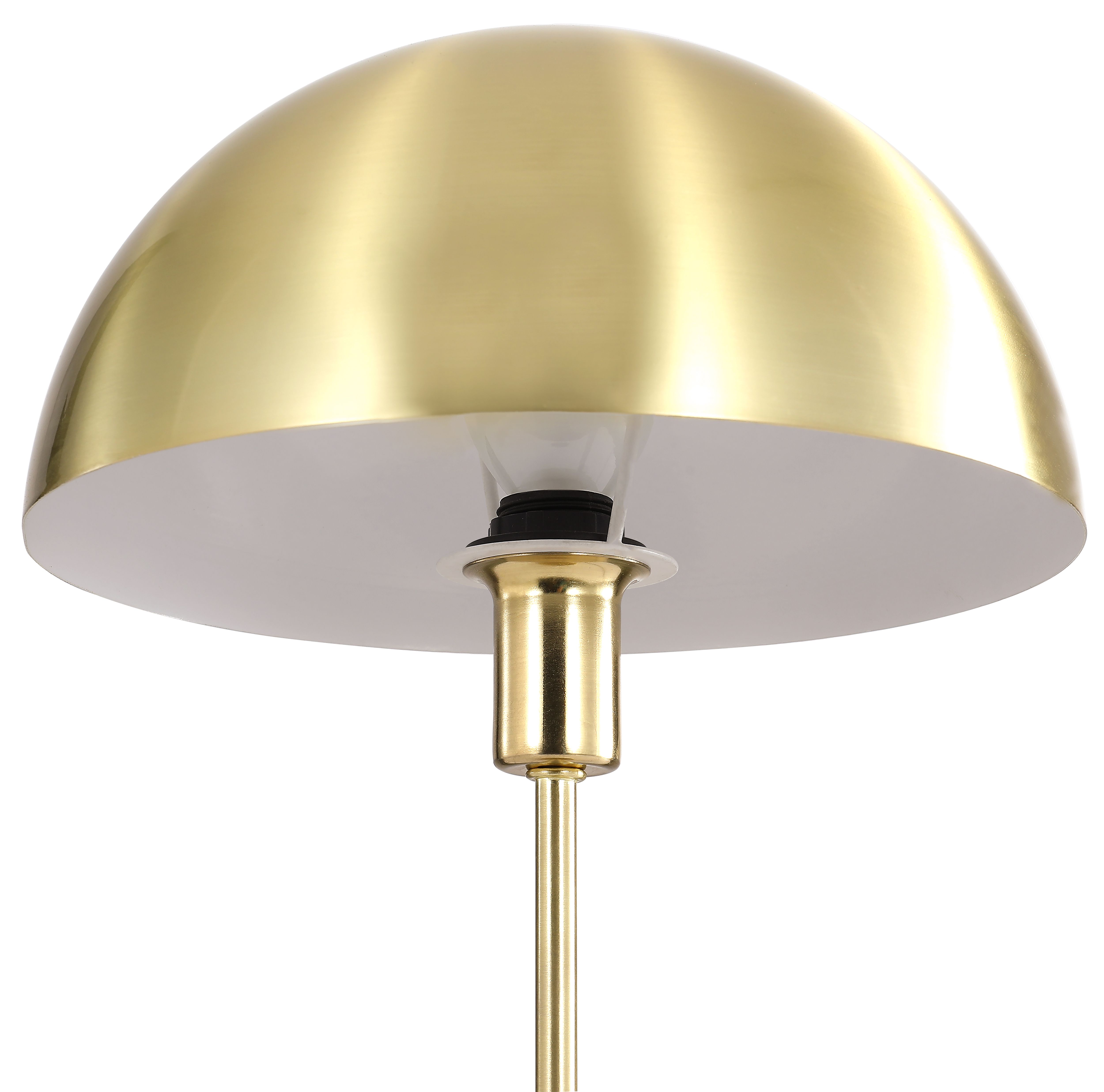 GoodHome Songor Brushed Brass effect Eco halogen Round Table lamp