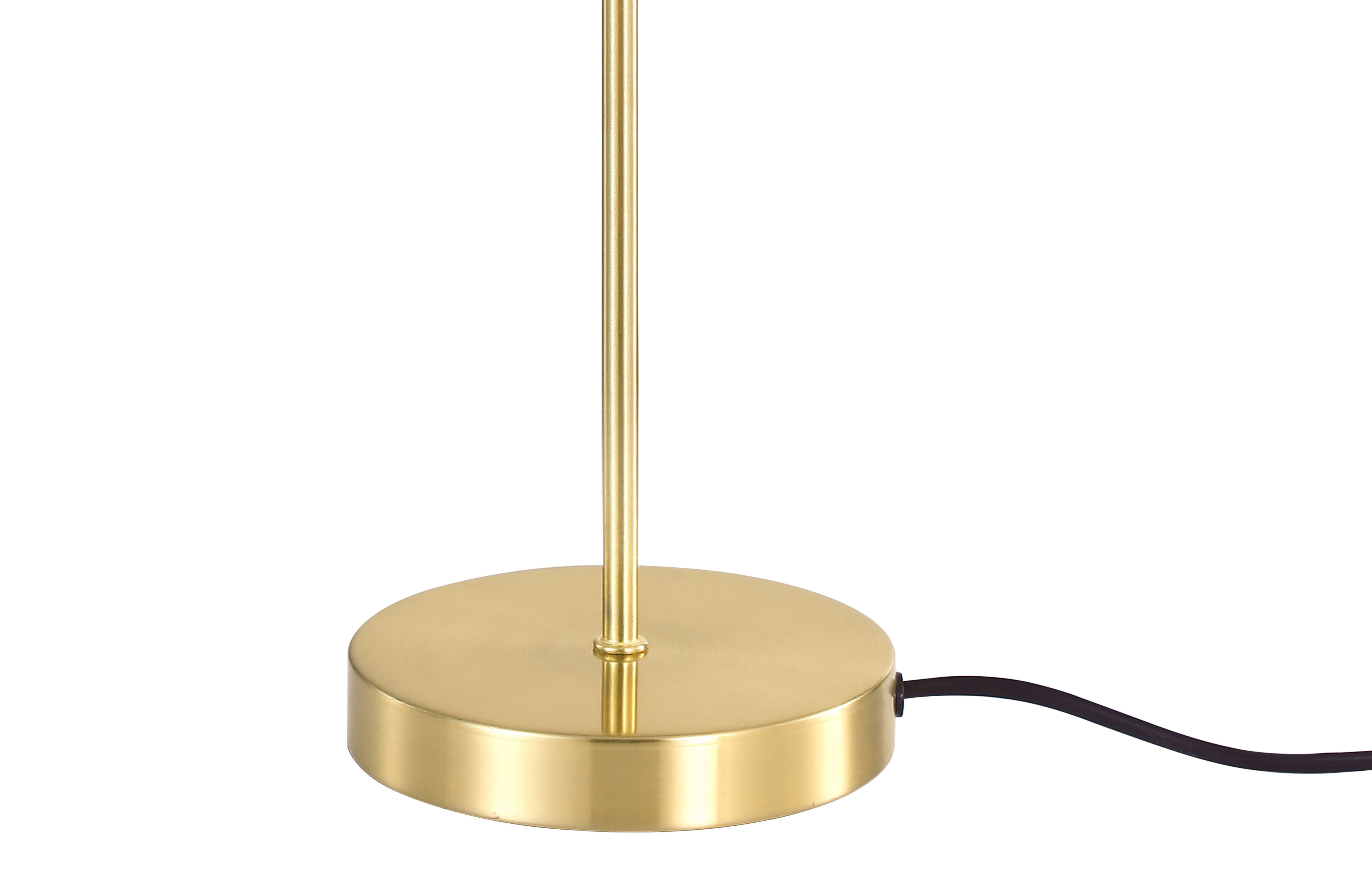 GoodHome Songor Brushed Brass effect Eco halogen Round Table lamp