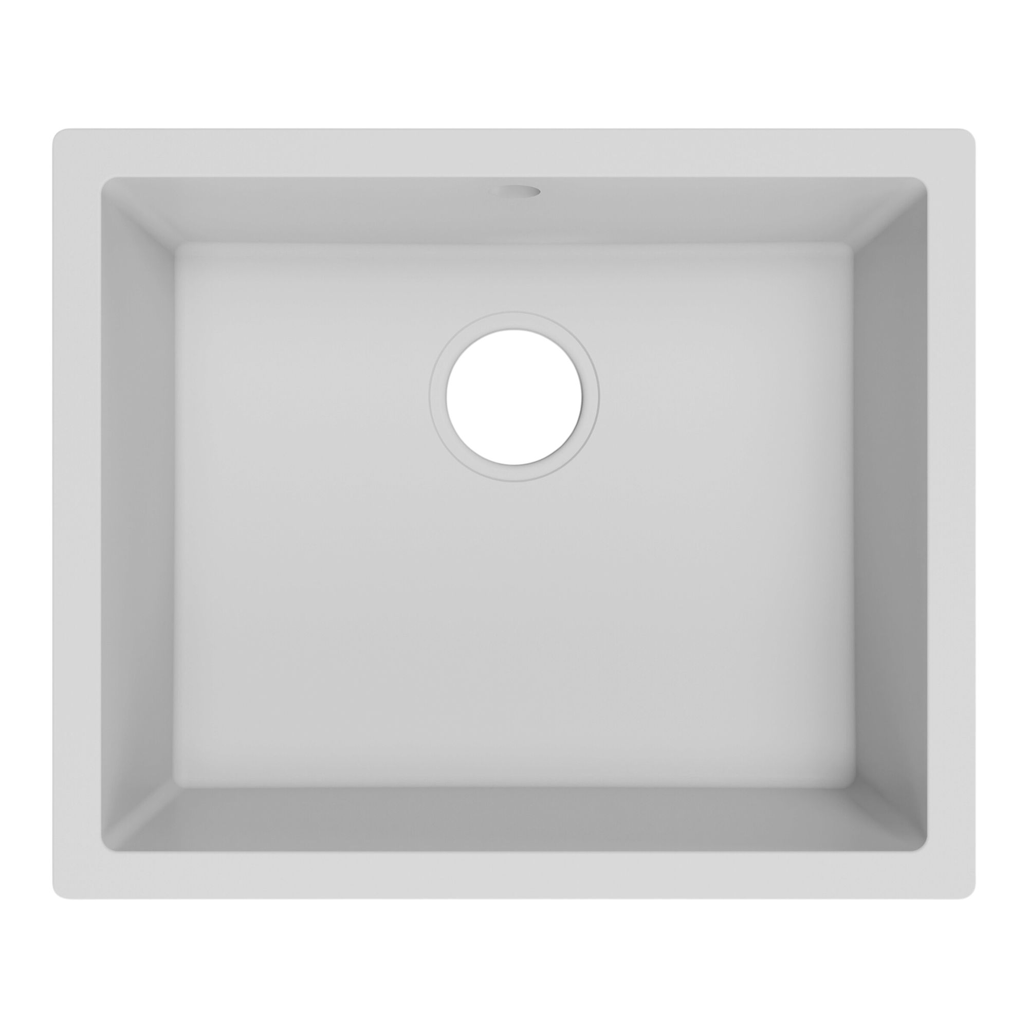GoodHome Sorrel Polished White Composite quartz 1 Bowl Kitchen sink 550mm x 460mm