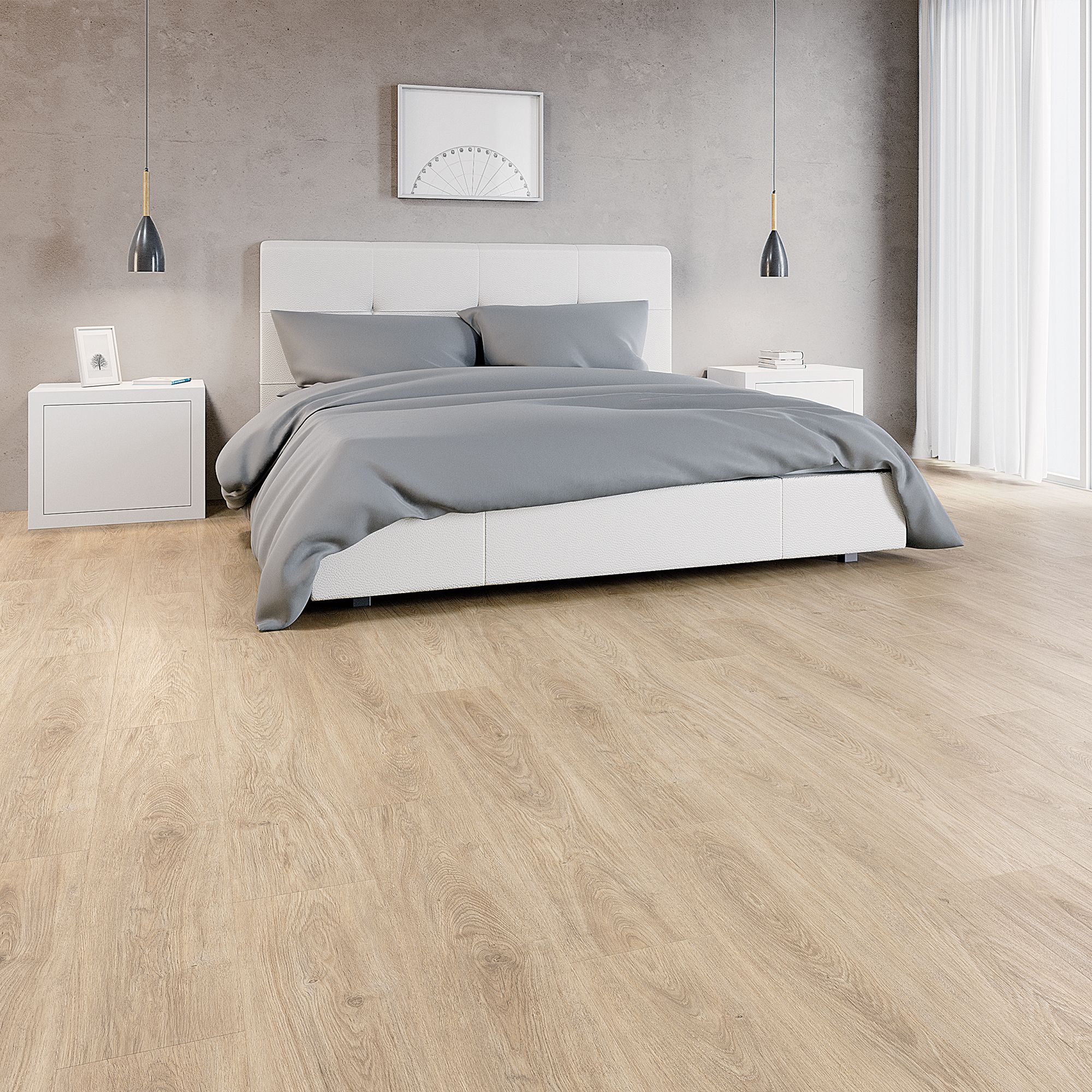 GoodHome Southwell Light Natural oak effect Laminate flooring Sample