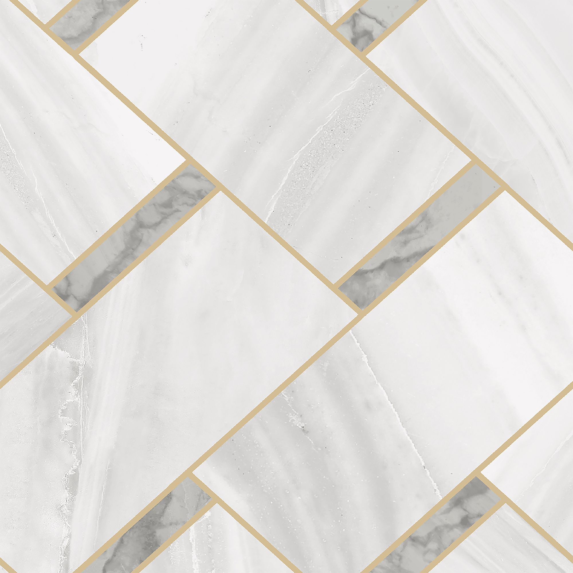 GoodHome Spinel Grey & white Tile effect Chevron Textured Wallpaper