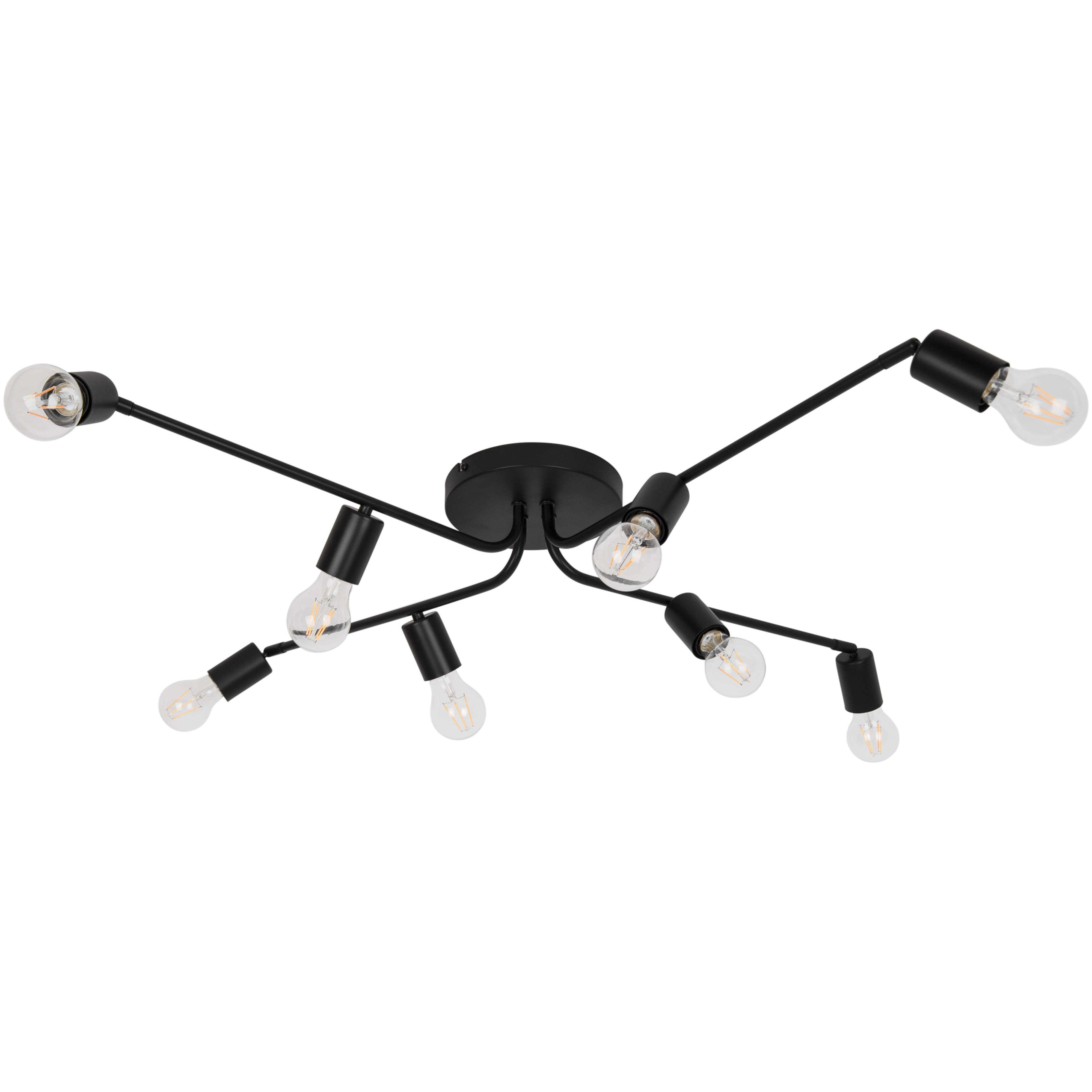GoodHome Spiral Matt Metal black 8 Lamp Ceiling light