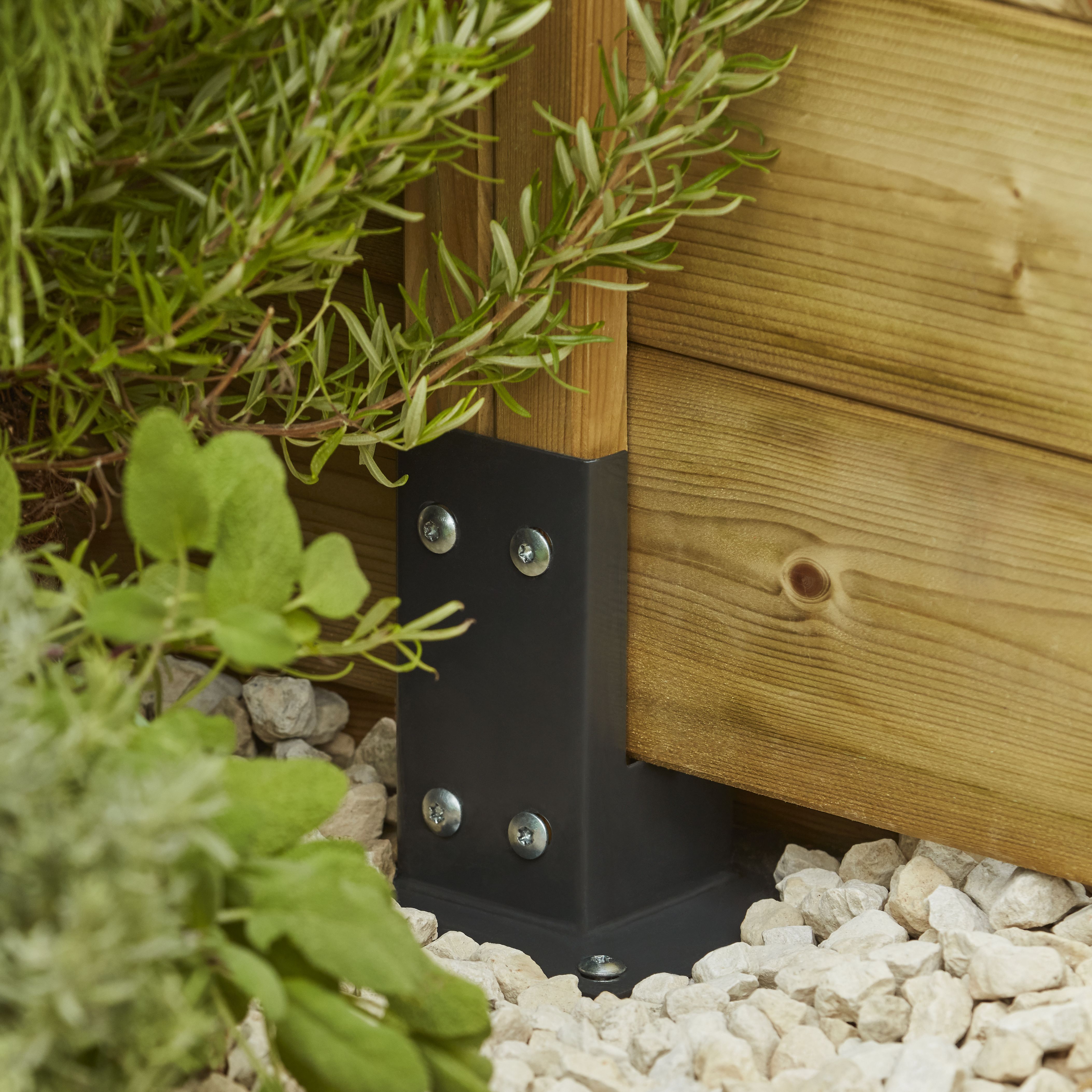 GoodHome Steel Post base (W)70mm