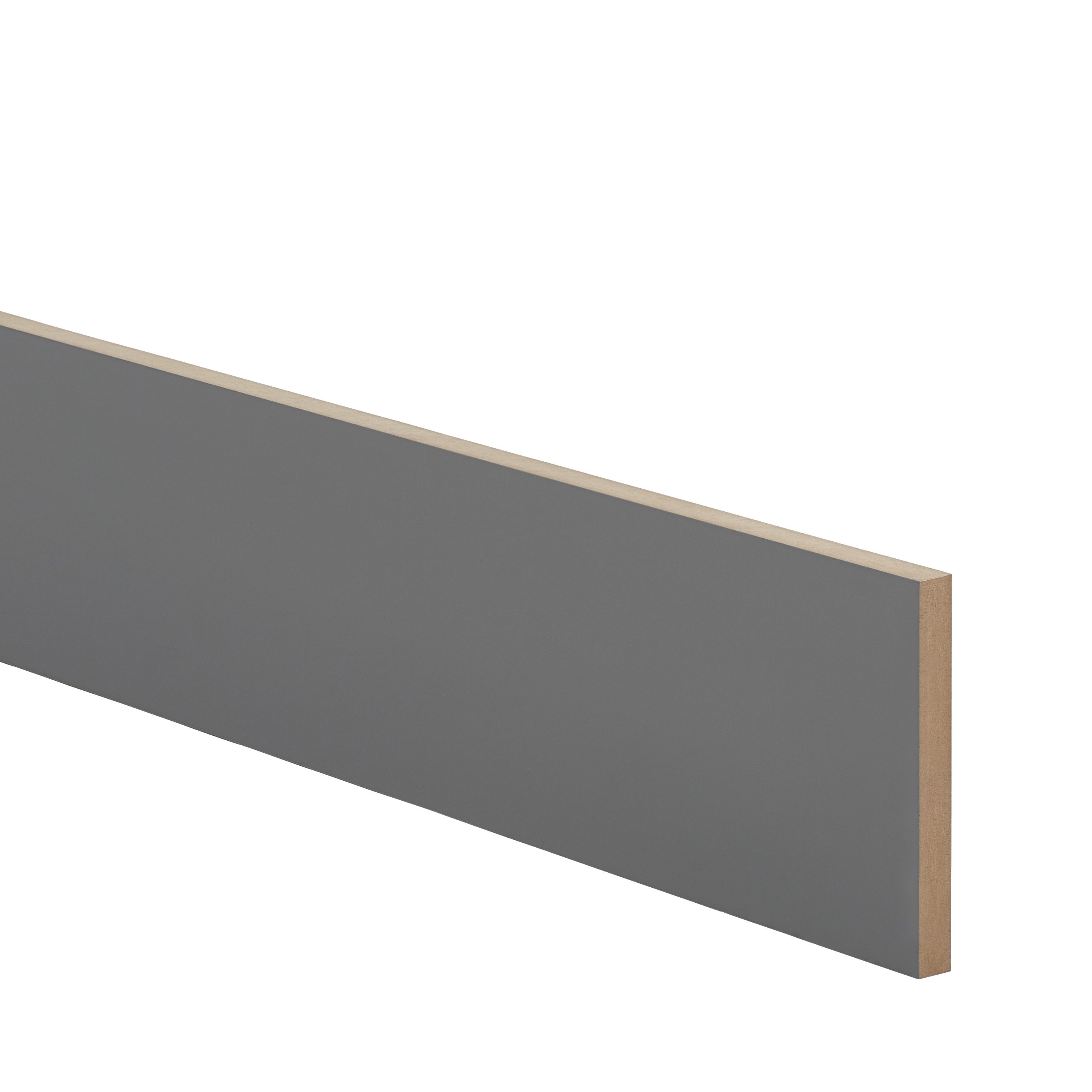 GoodHome Stevia & Garcinia Anthracite Square edge Plinth, (L)2400mm