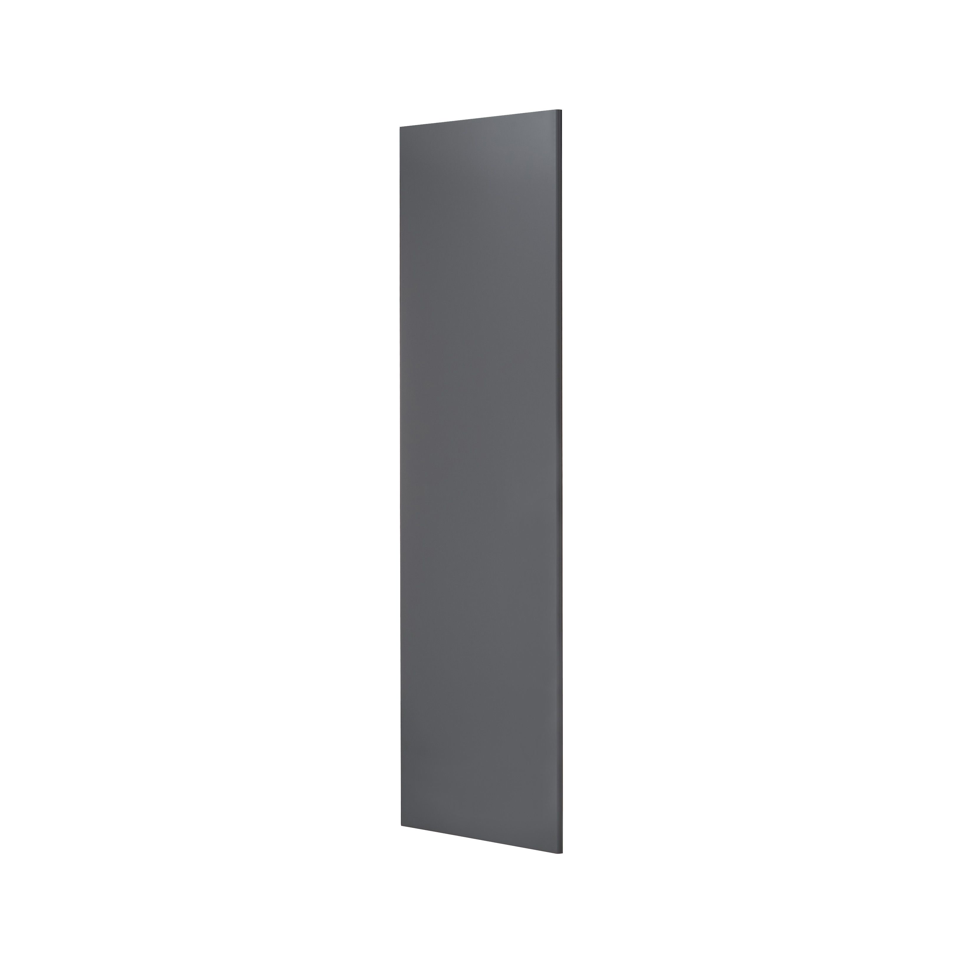 GoodHome Stevia & Garcinia Gloss anthracite slab Standard End panel (H)2400mm (W)610mm