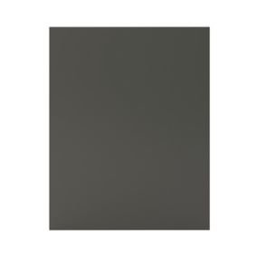 GoodHome Stevia & Garcinia Gloss anthracite slab Standard End panel (H)720mm (W)570mm