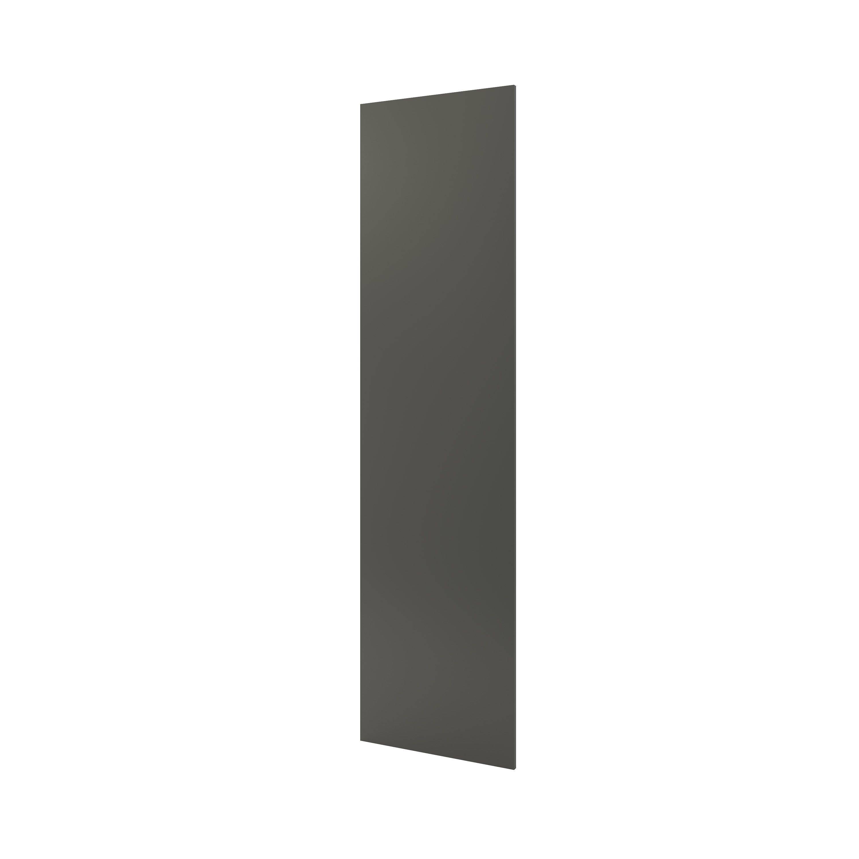 GoodHome Stevia & Garcinia Gloss anthracite slab Tall End panel (H)2190mm (W)570mm, Set