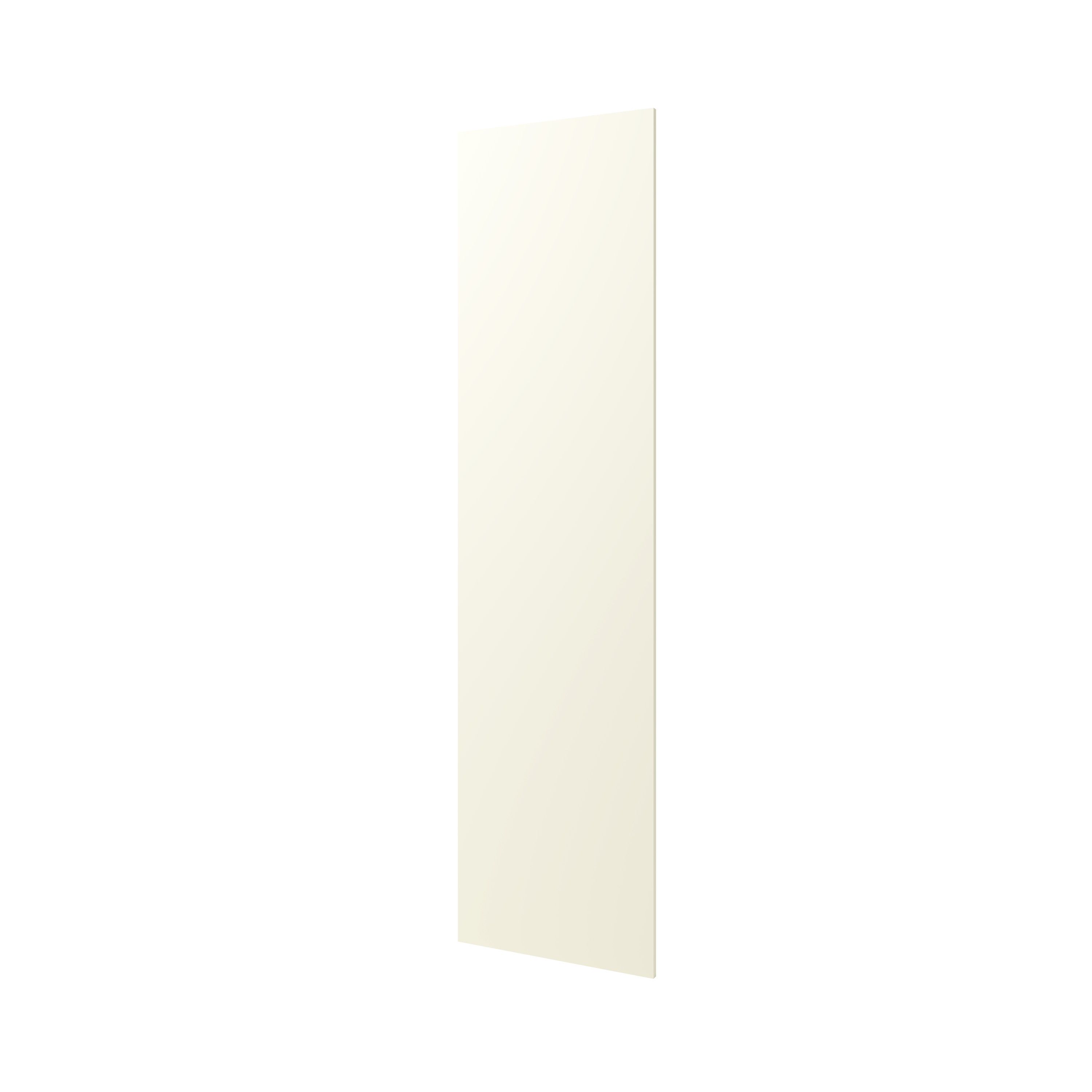 GoodHome Stevia & Garcinia Gloss cream slab Tall Appliance & larder End panel (H)2190mm (W)570mm, Set