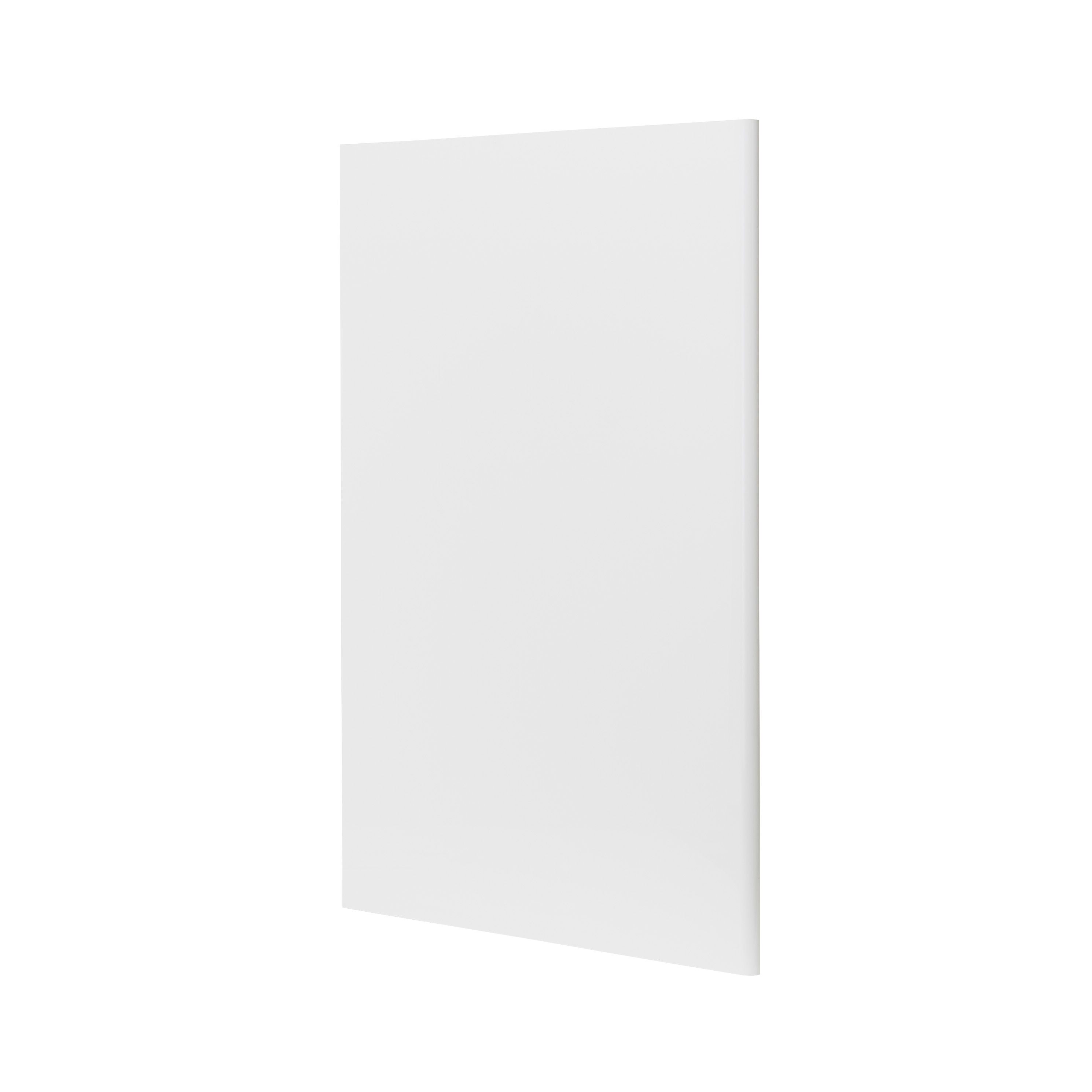 GoodHome Stevia & Garcinia Gloss white slab Standard Base Clad on end panel (H)900mm (W)610mm