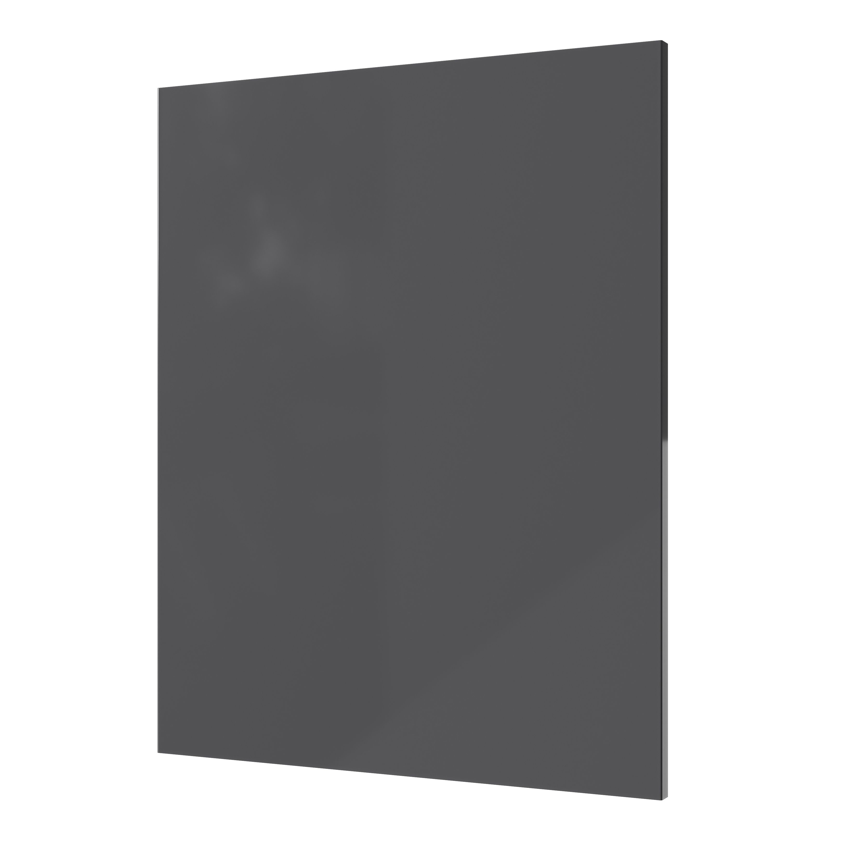 GoodHome Stevia & Garcinia Innovo handleless gloss anthracite slab Clad on end panel (H)715mm (W)595mm