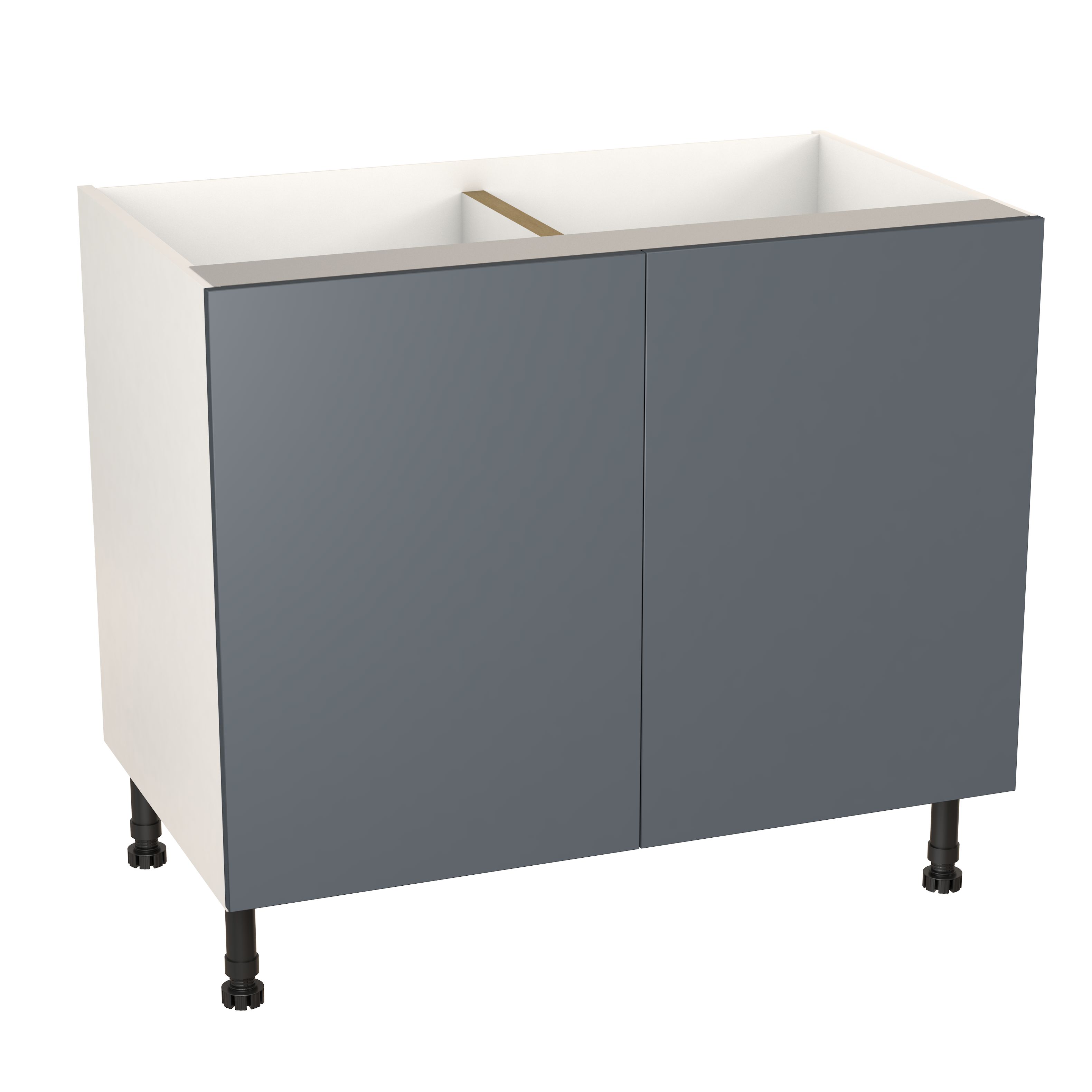 GoodHome Stevia Gloss anthracite slab Base Kitchen cabinet (W)1000mm (H)720mm