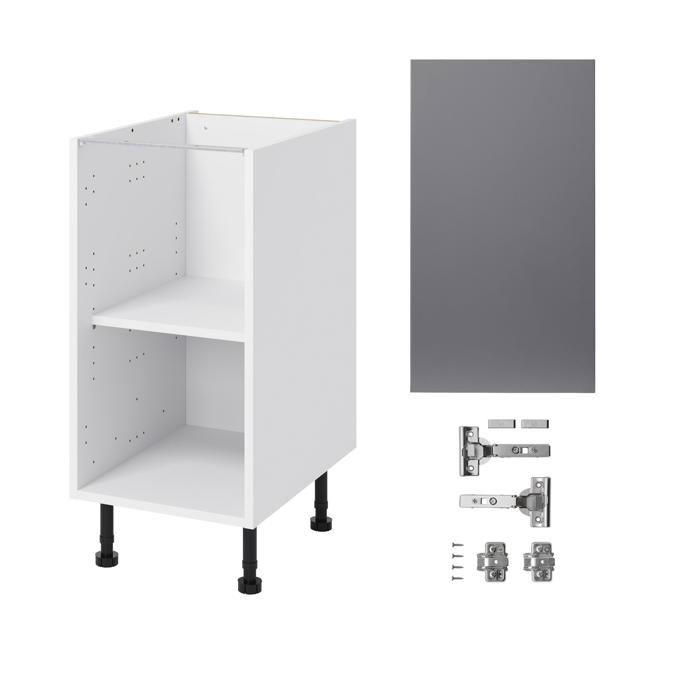 GoodHome Stevia Gloss anthracite slab Base Kitchen cabinet (W)400mm (H)720mm