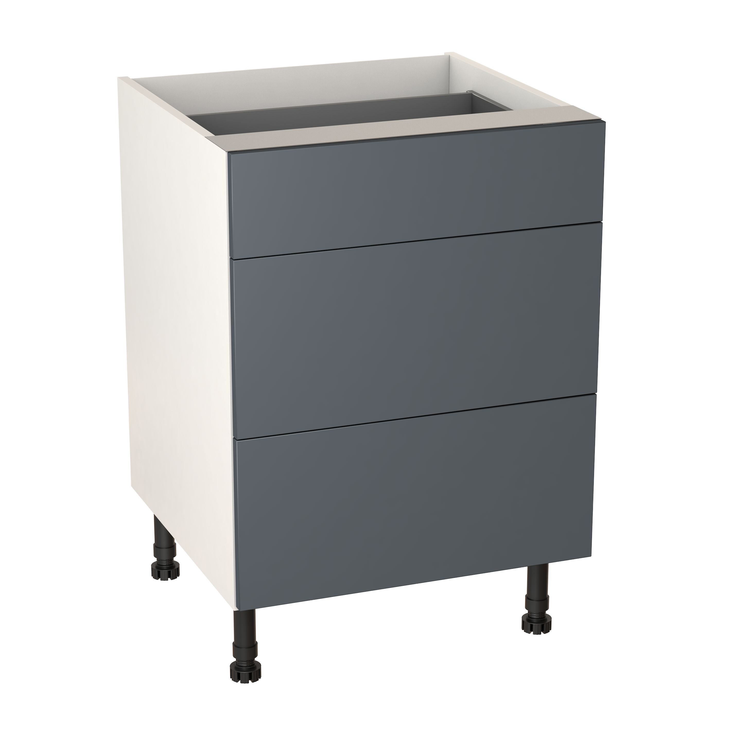 GoodHome Stevia Gloss anthracite slab Base Kitchen cabinet (W)600mm (H)720mm