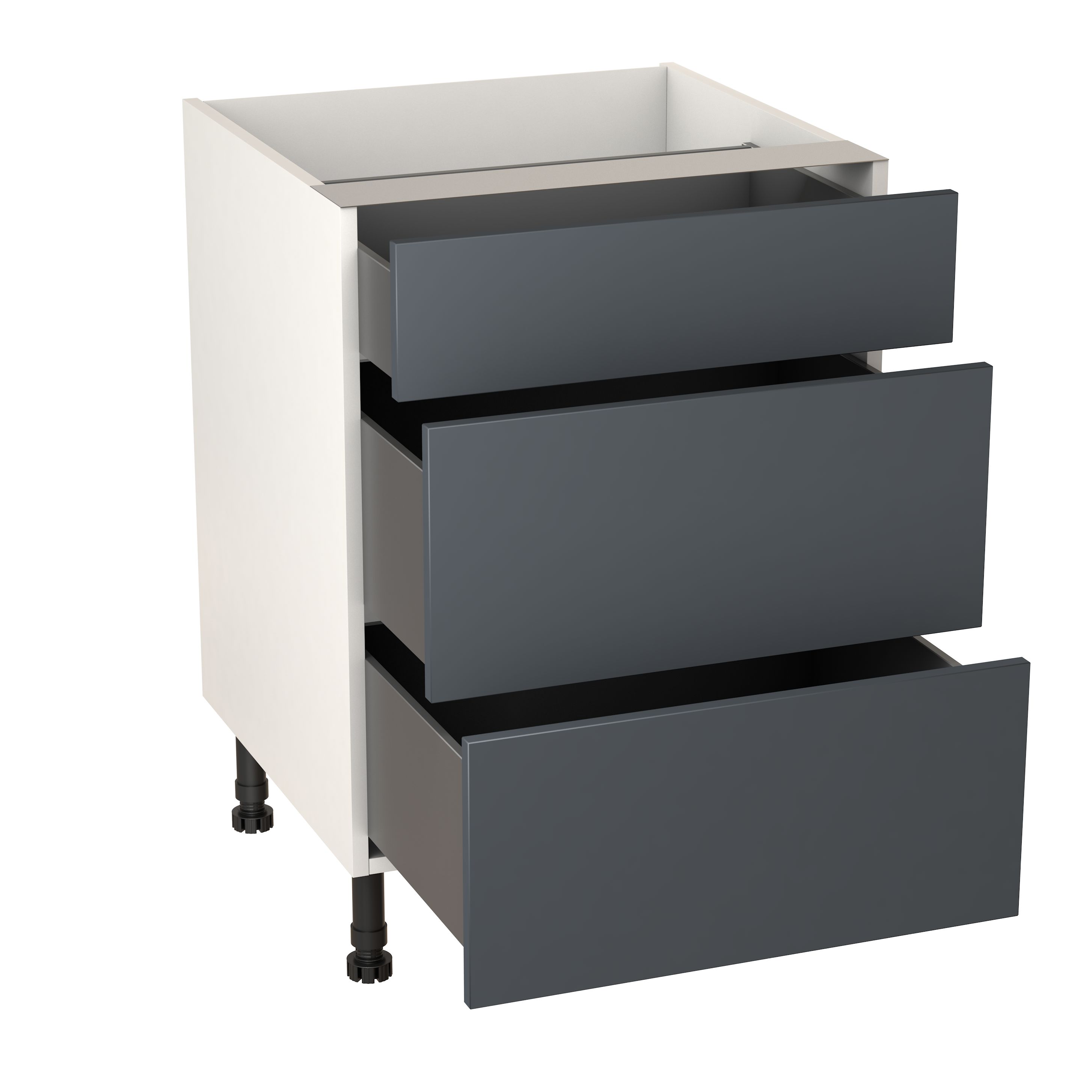GoodHome Stevia Gloss anthracite slab Base Kitchen cabinet (W)600mm (H)720mm