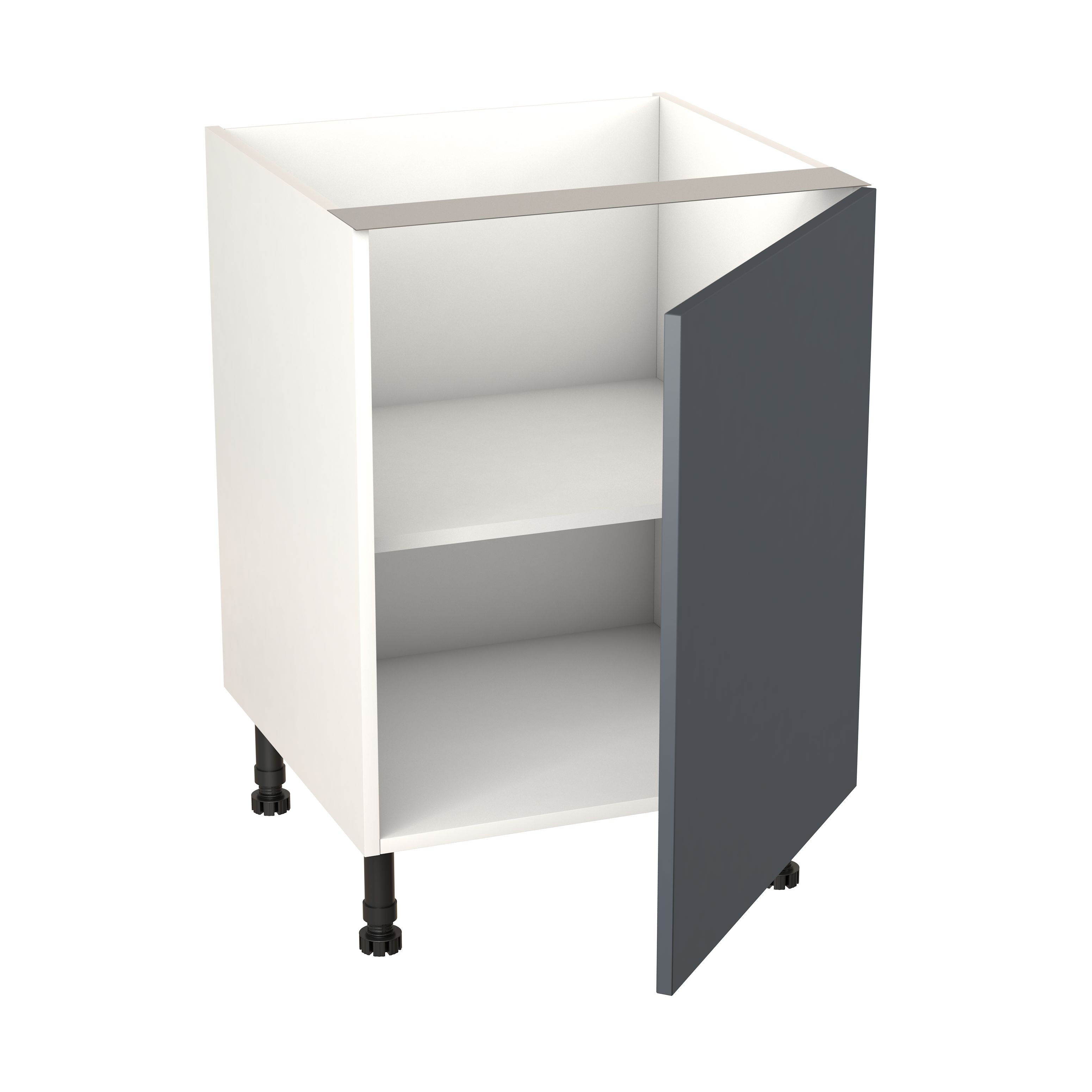 GoodHome Stevia Gloss anthracite slab Base Kitchen cabinet (W)600mm (H)720mm
