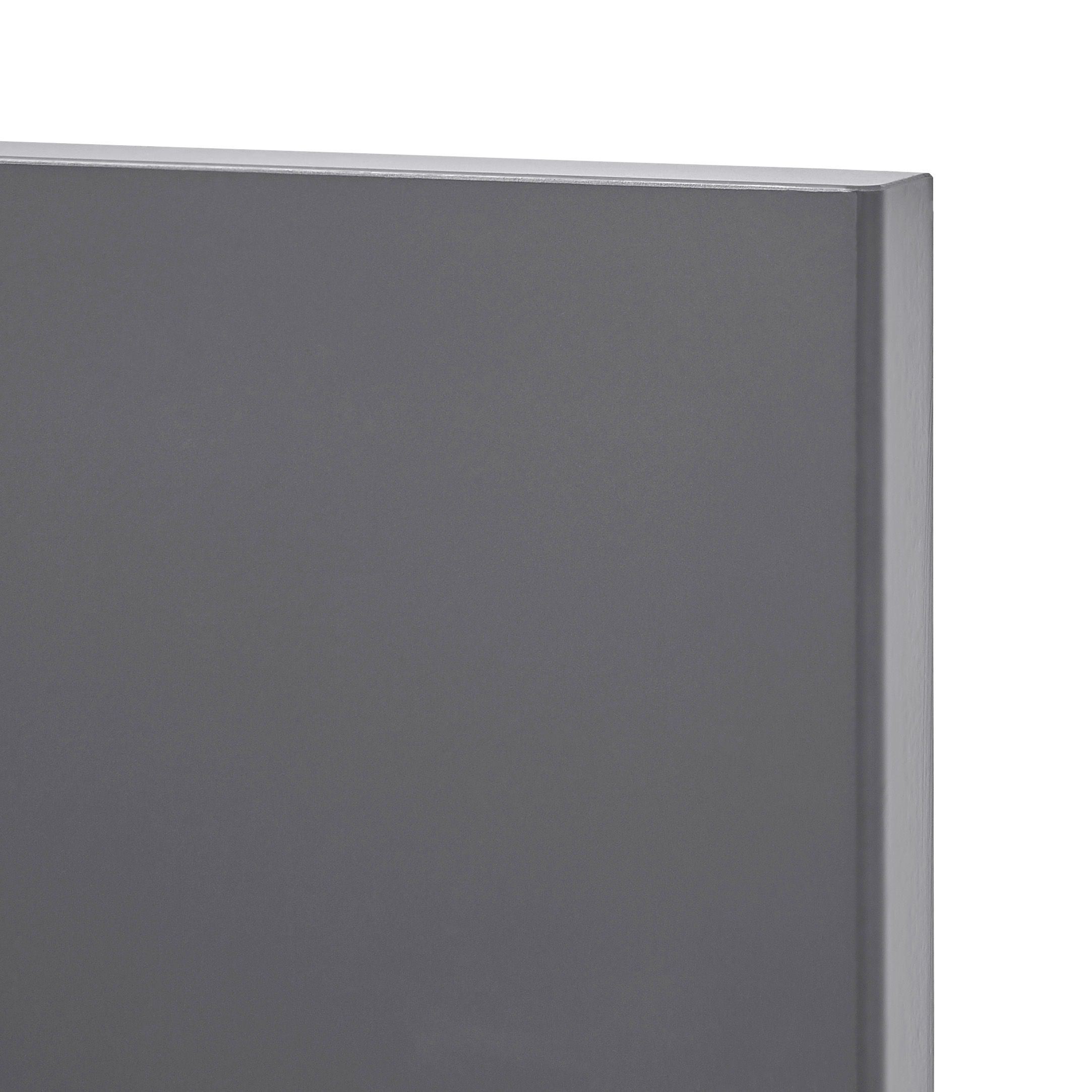 GoodHome Stevia Gloss anthracite slab Drawer front, bridging door & bi fold door, (W)500mm (H)356mm (T)18mm