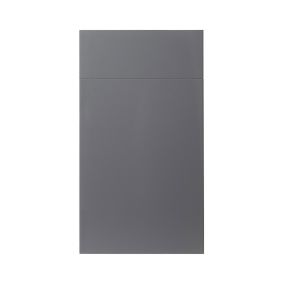 GoodHome Stevia Gloss anthracite slab Drawerline Cabinet door, (W)300mm (H)715mm (T)18mm
