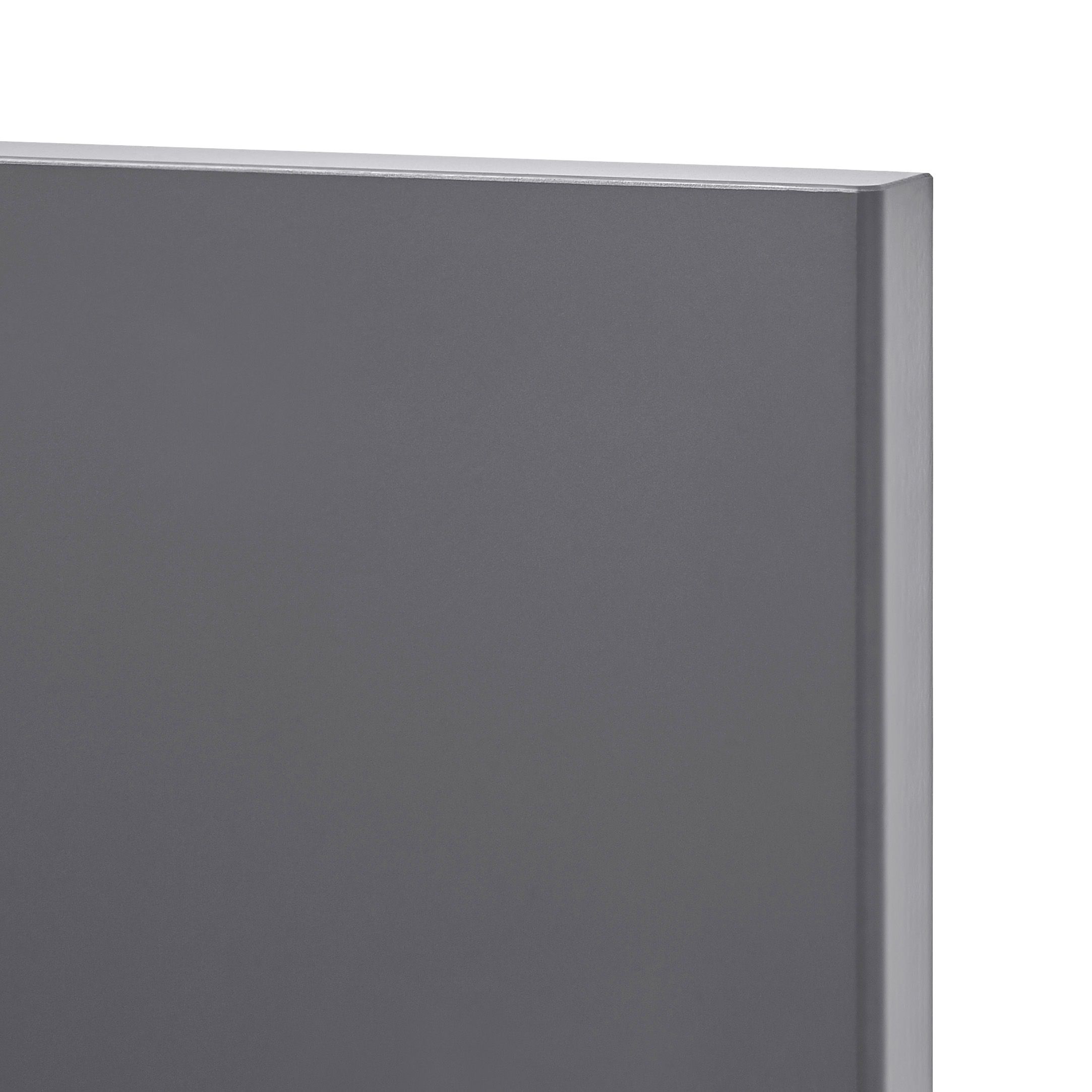 GoodHome Stevia Gloss anthracite slab Drawerline Cabinet door, (W)500mm (H)715mm (T)18mm
