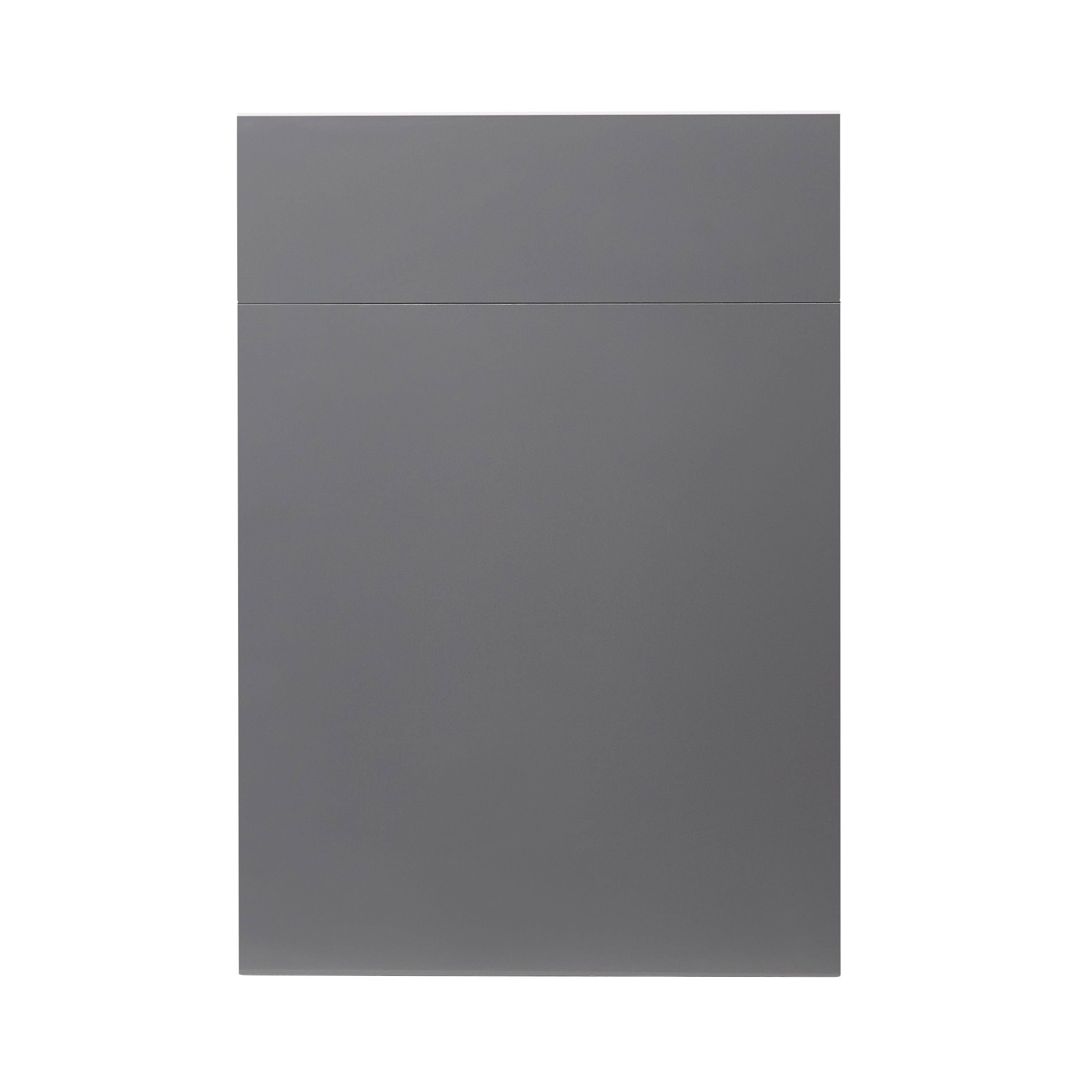 GoodHome Stevia Gloss anthracite slab Drawerline Cabinet door, (W)600mm (H)715mm (T)18mm
