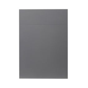 GoodHome Stevia Gloss anthracite slab Drawerline Cabinet door, (W)600mm (H)715mm (T)18mm