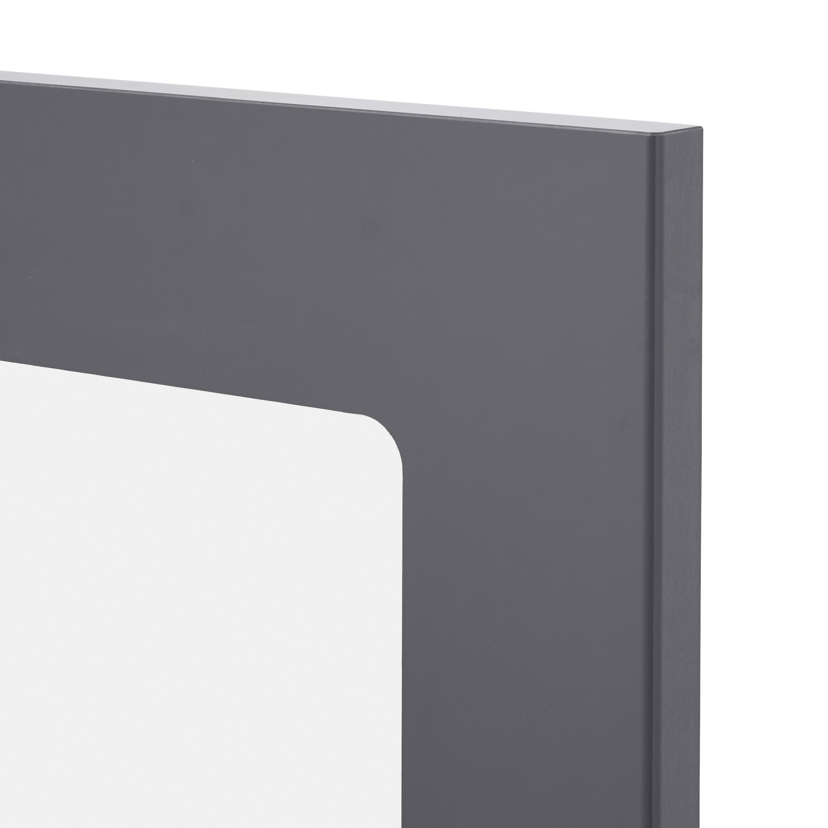 GoodHome Stevia Gloss anthracite slab Glazed Cabinet door (W)300mm (H)715mm (T)18mm