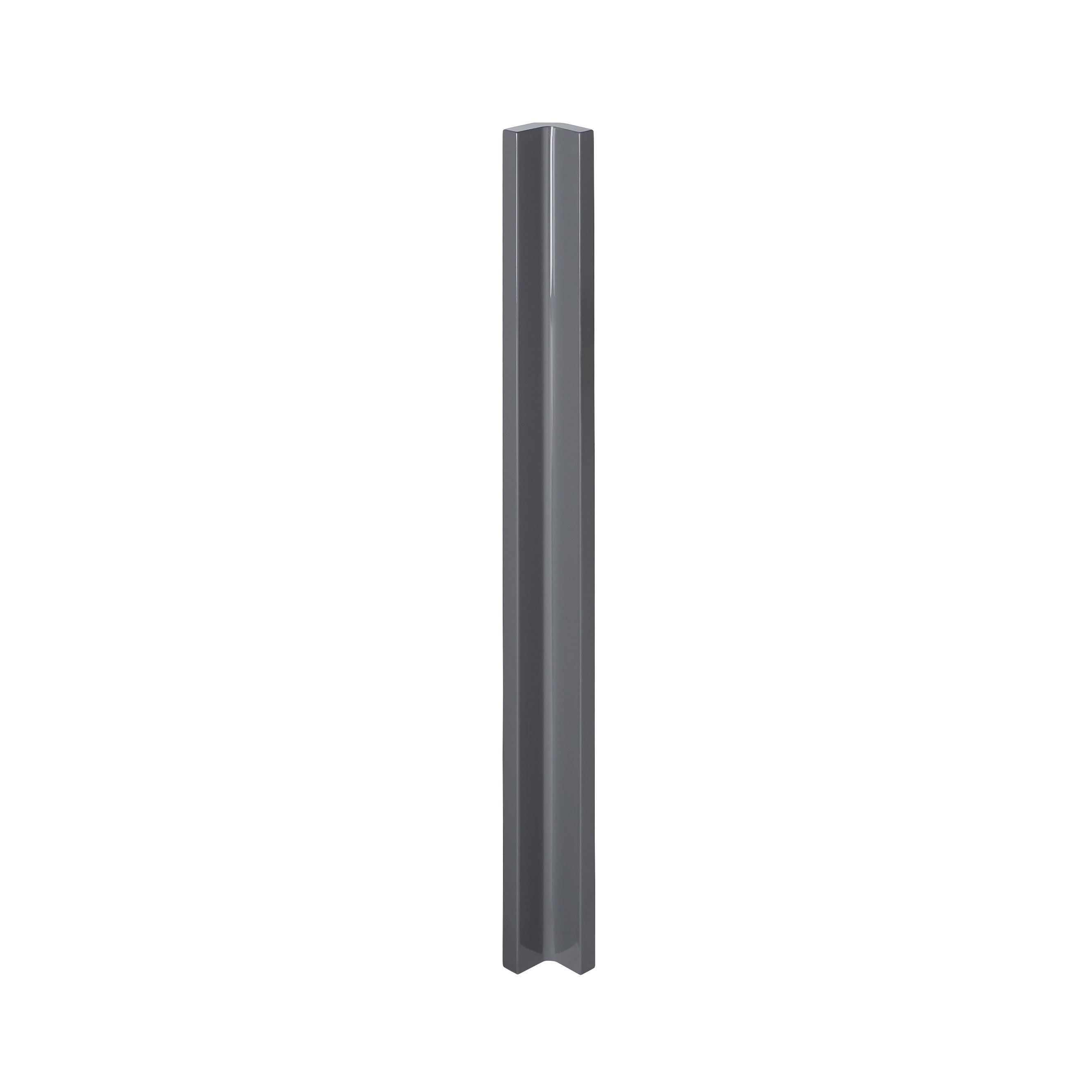 GoodHome Stevia Gloss anthracite slab Standard Corner post, (W)59mm (H)715mm