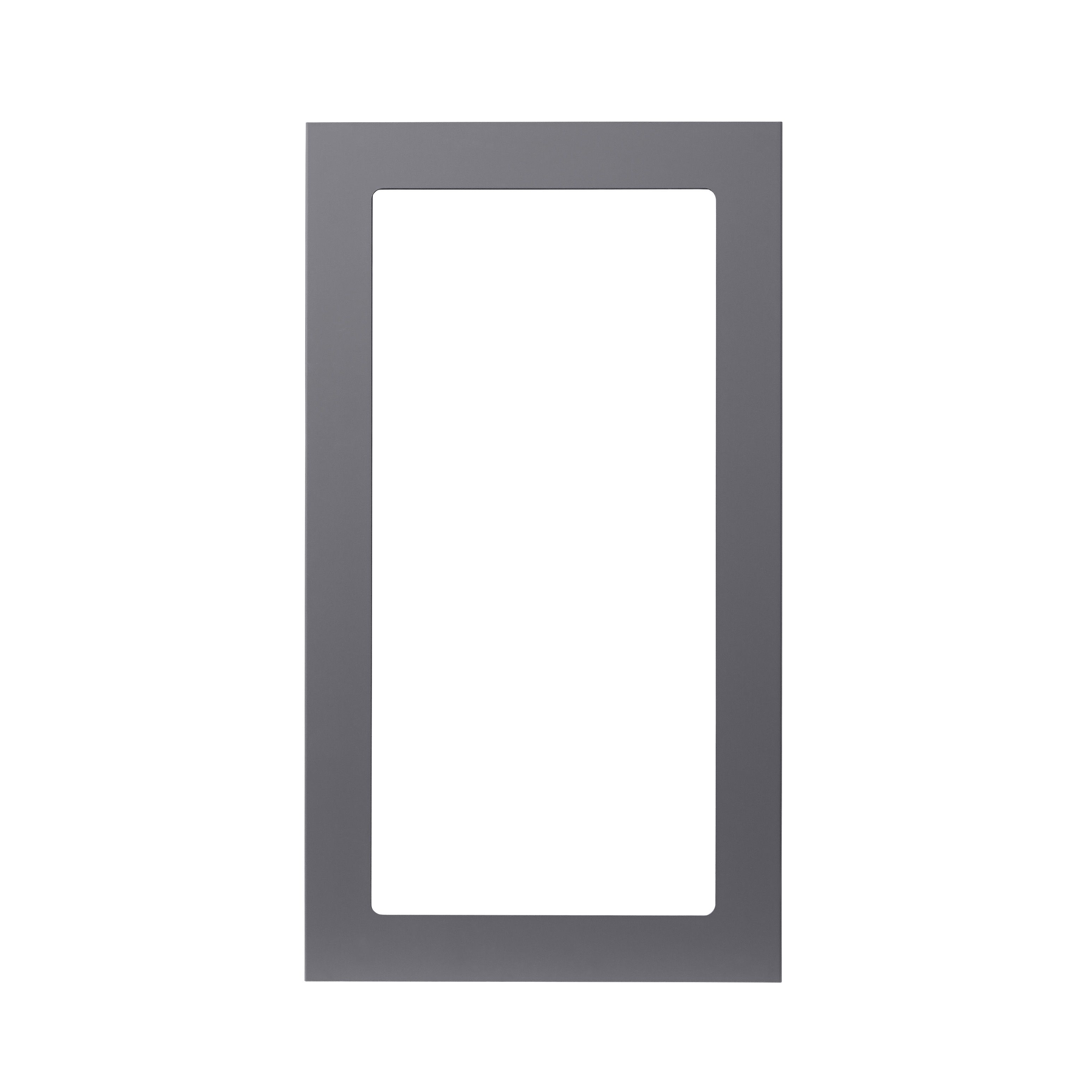 GoodHome Stevia Gloss anthracite slab Tall glazed Cabinet door (W)500mm (H)895mm (T)18mm