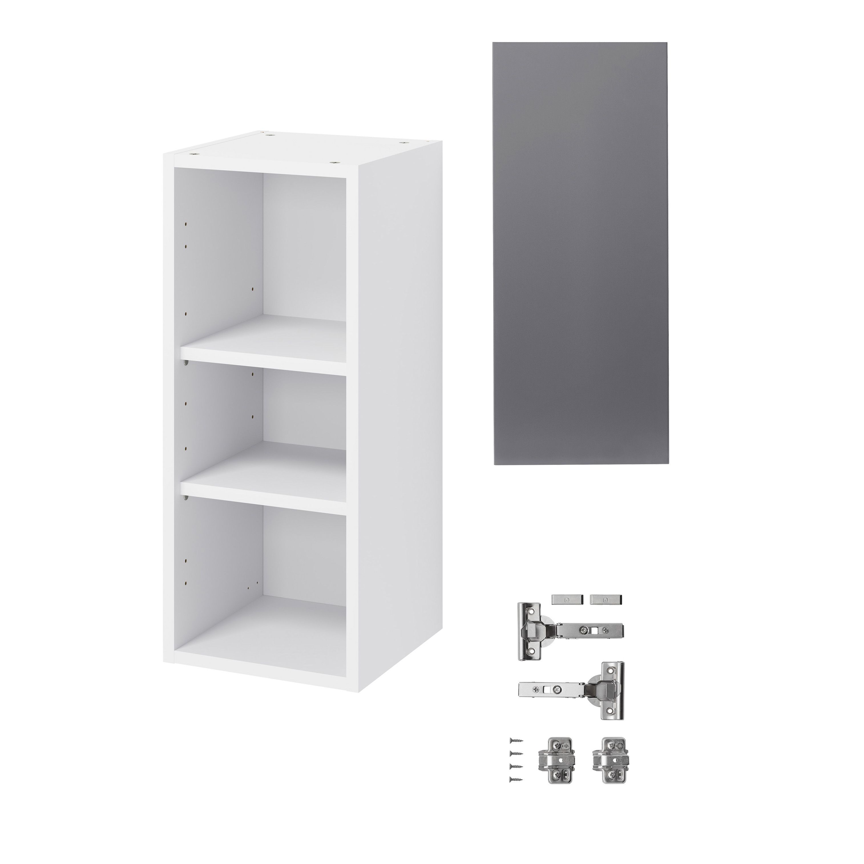 GoodHome Stevia Gloss anthracite slab Wall Kitchen cabinet (W)300mm (H)720mm