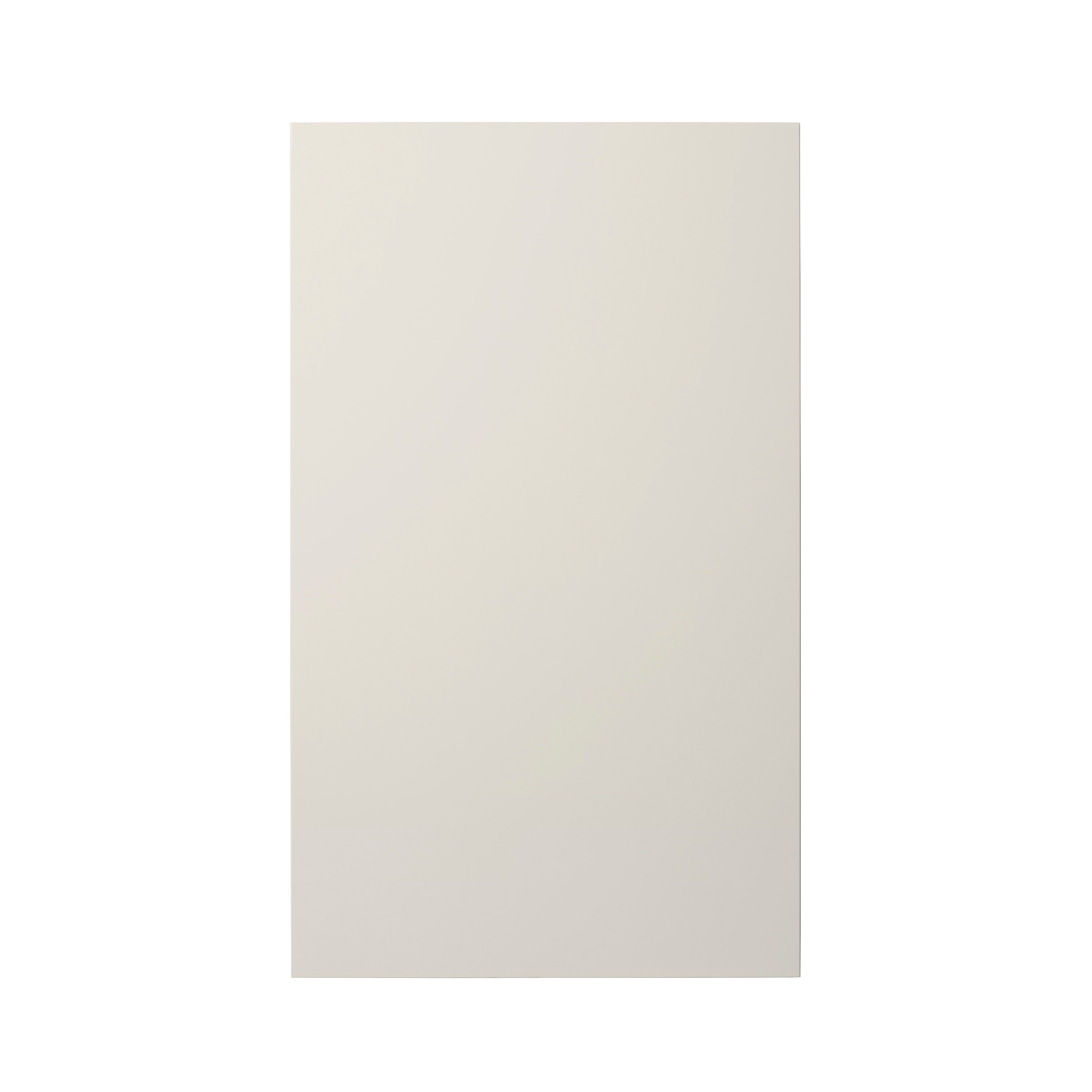 GoodHome Stevia Gloss cream slab 50:50 Larder/Fridge Cabinet door (W)600mm (H)1001mm (T)18mm