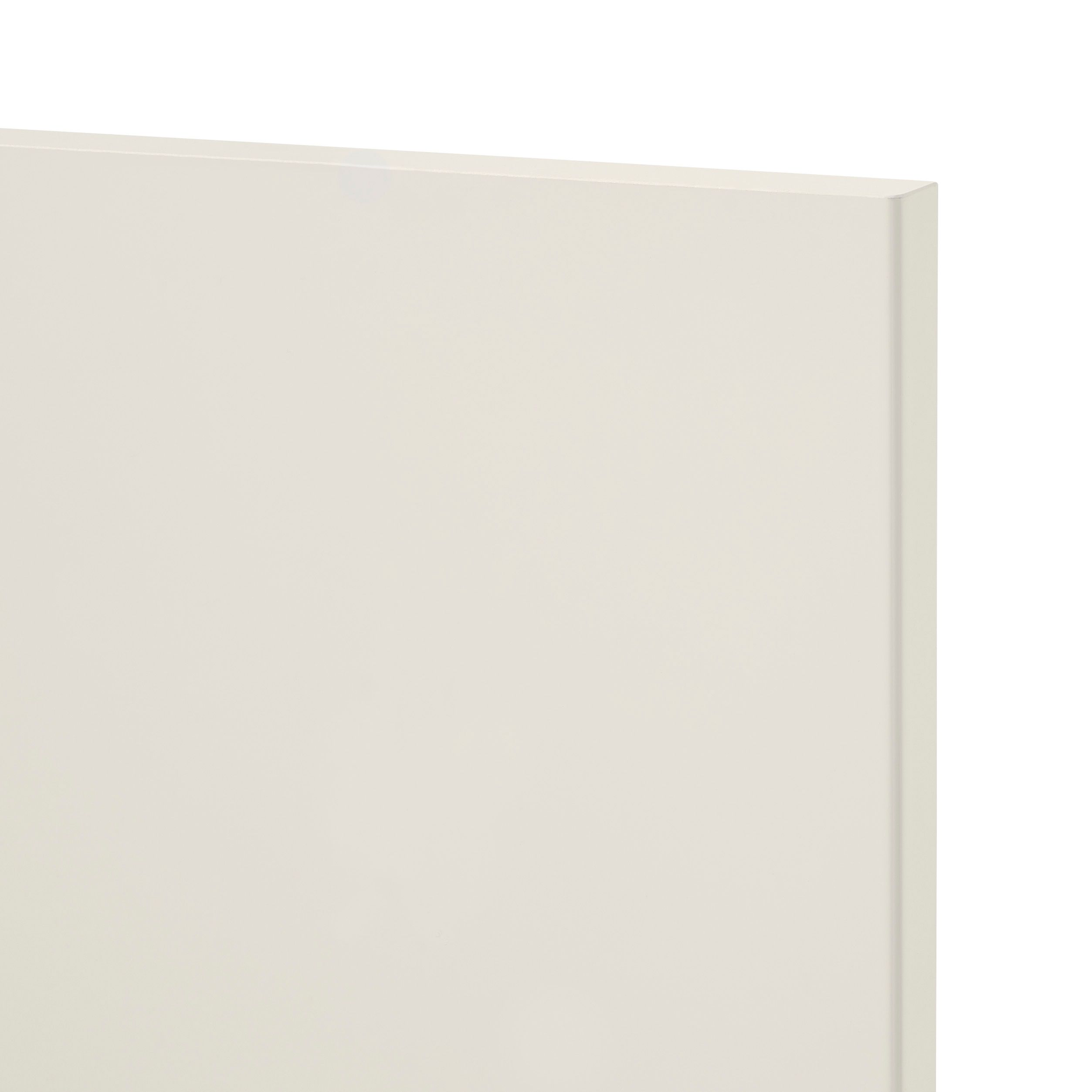 GoodHome Stevia Gloss cream slab 50:50 Larder/Fridge Cabinet door (W)600mm (H)1001mm (T)18mm