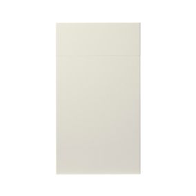 GoodHome Stevia Gloss cream slab Drawerline Cabinet door, (W)400mm (H)715mm (T)18mm