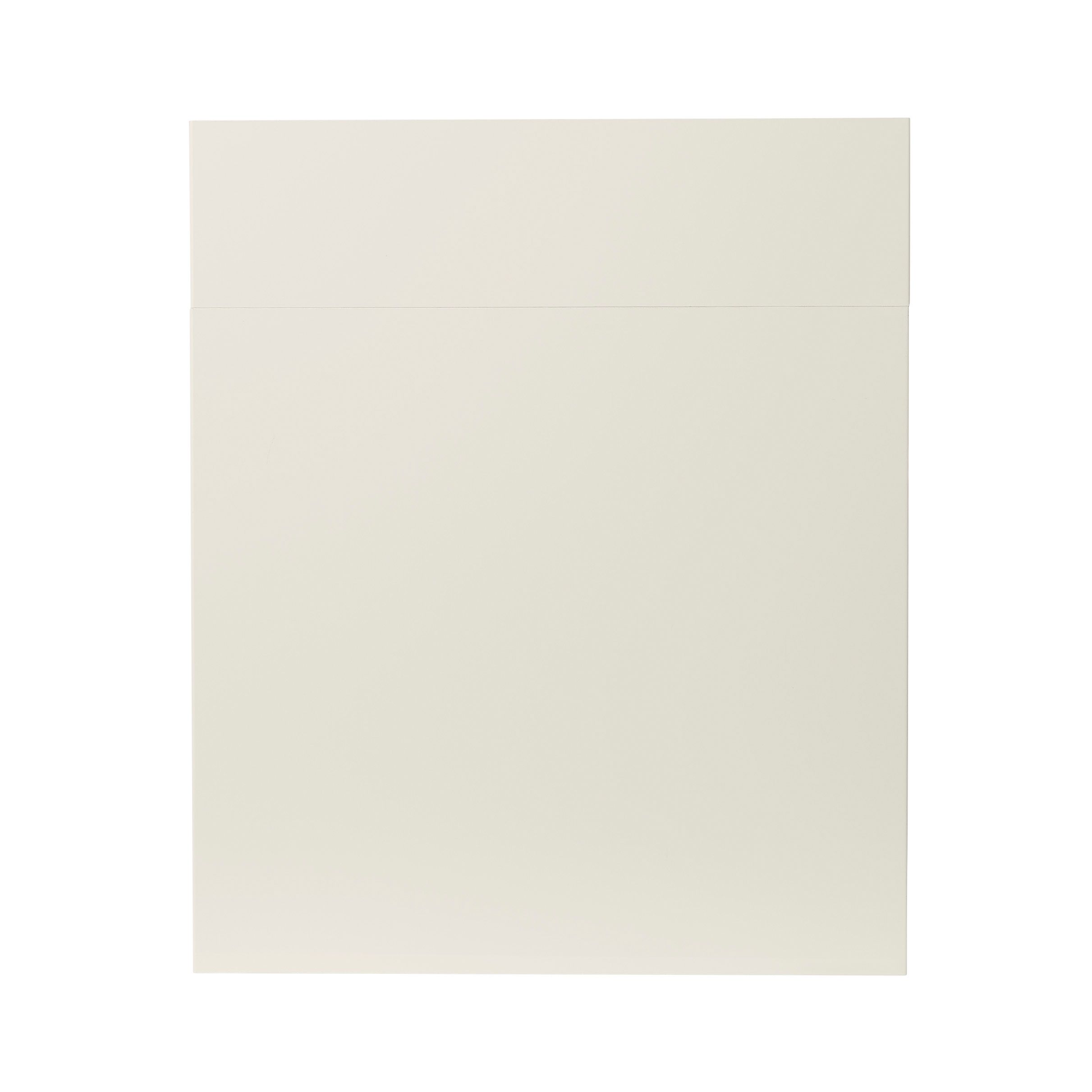 GoodHome Stevia Gloss cream slab Drawerline Cabinet door, (W)600mm (H)715mm (T)18mm