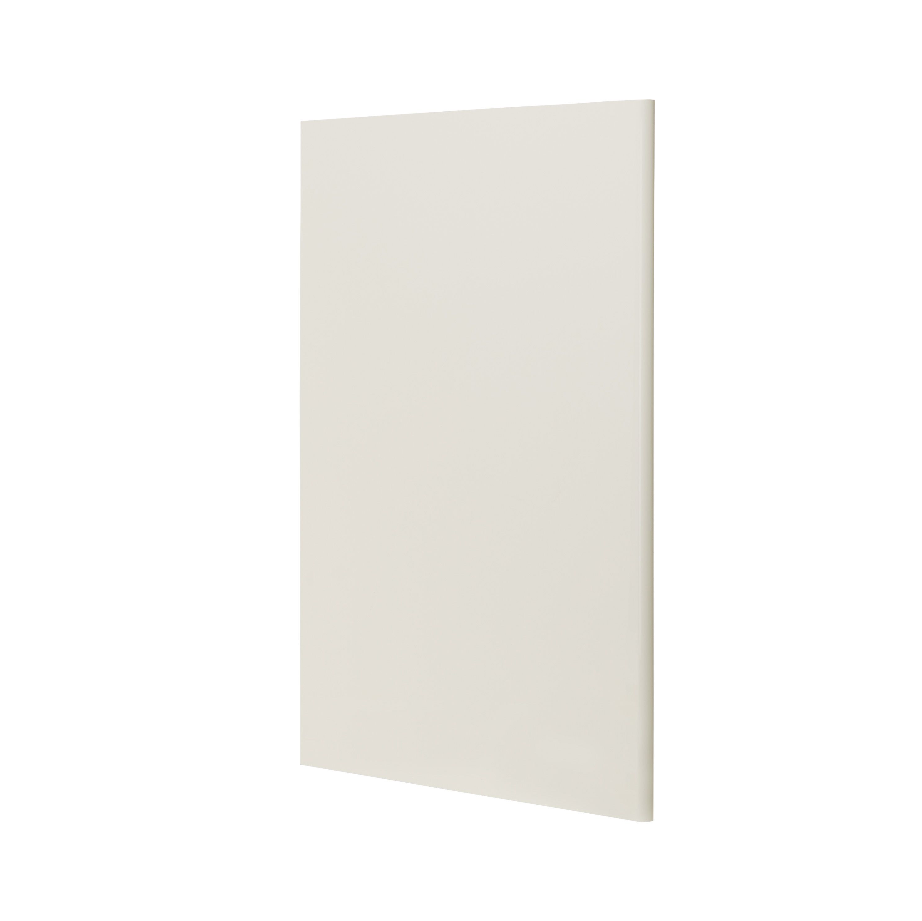 GoodHome Stevia Gloss cream slab Standard Base Clad on end panel (H)900mm (W)610mm