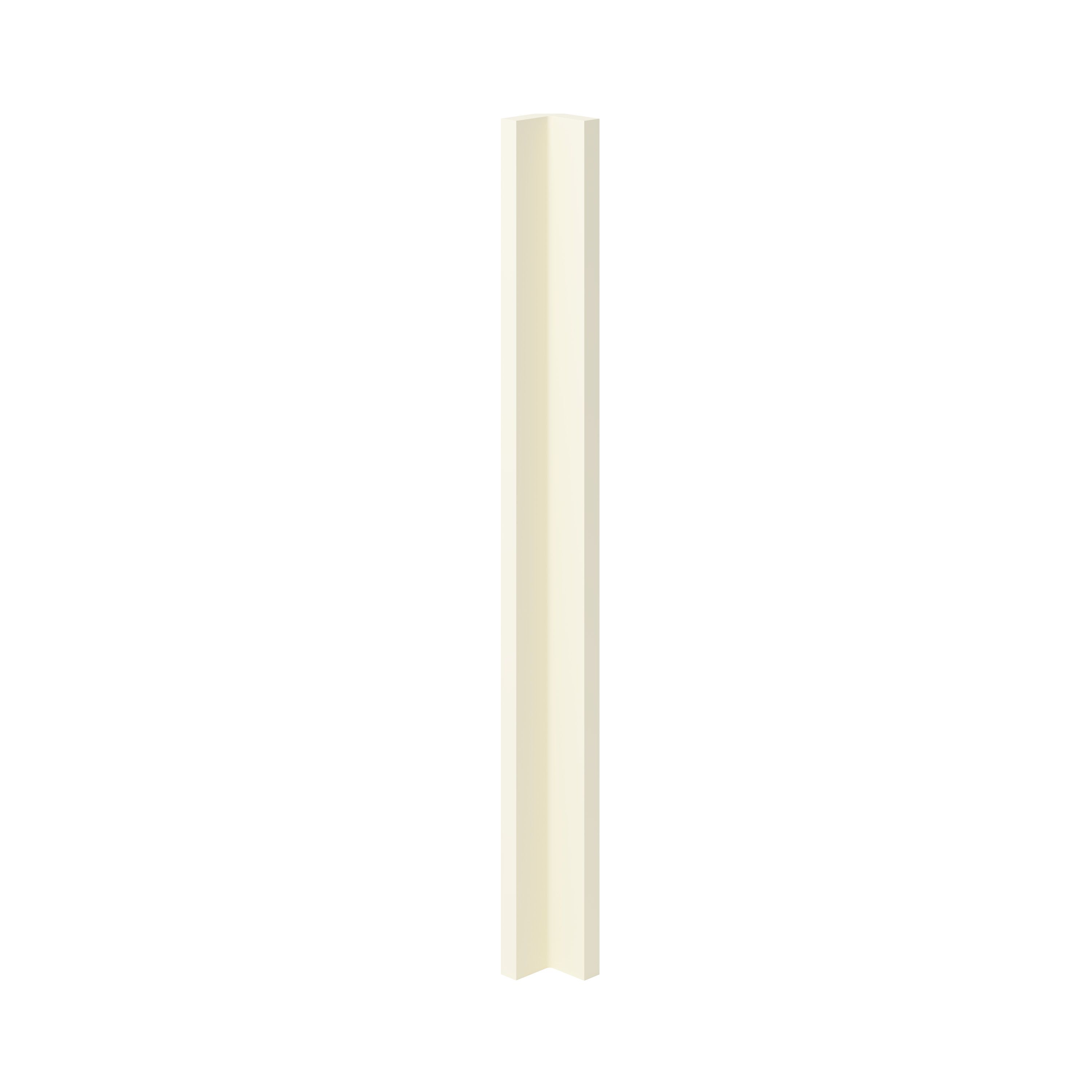 GoodHome Stevia Gloss cream slab Standard Corner post, (W)59mm (H)715mm
