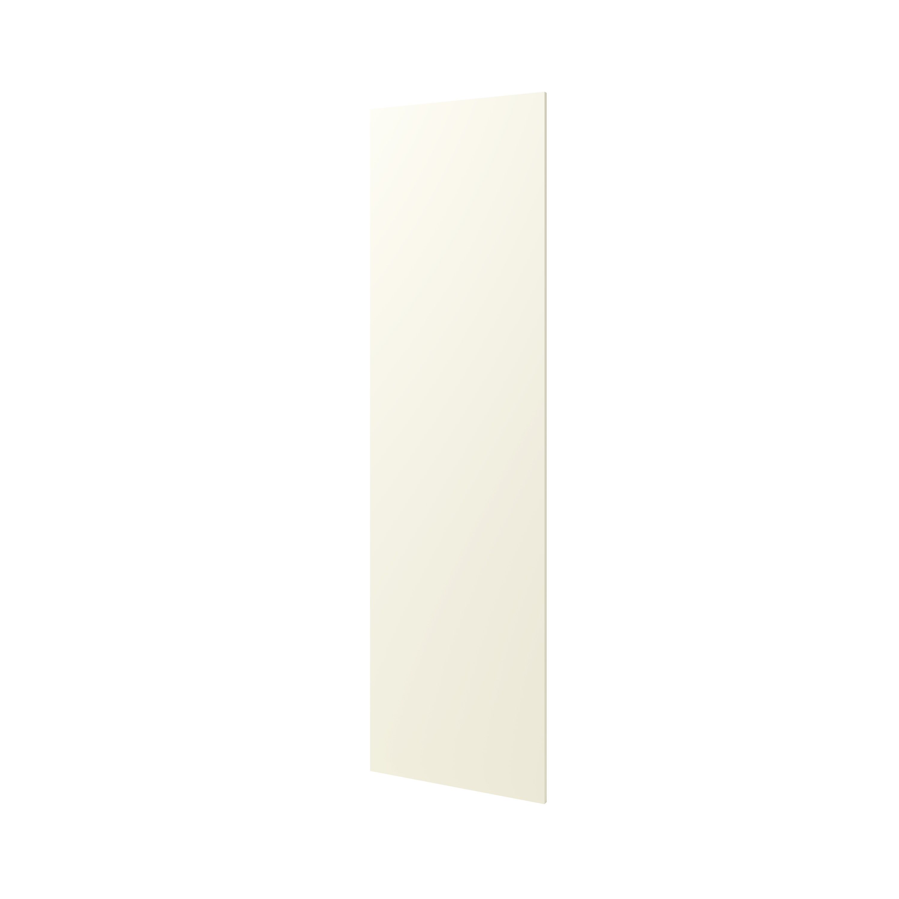 GoodHome Stevia Gloss cream slab Standard End panel (H)2010mm (W)570mm, Pair